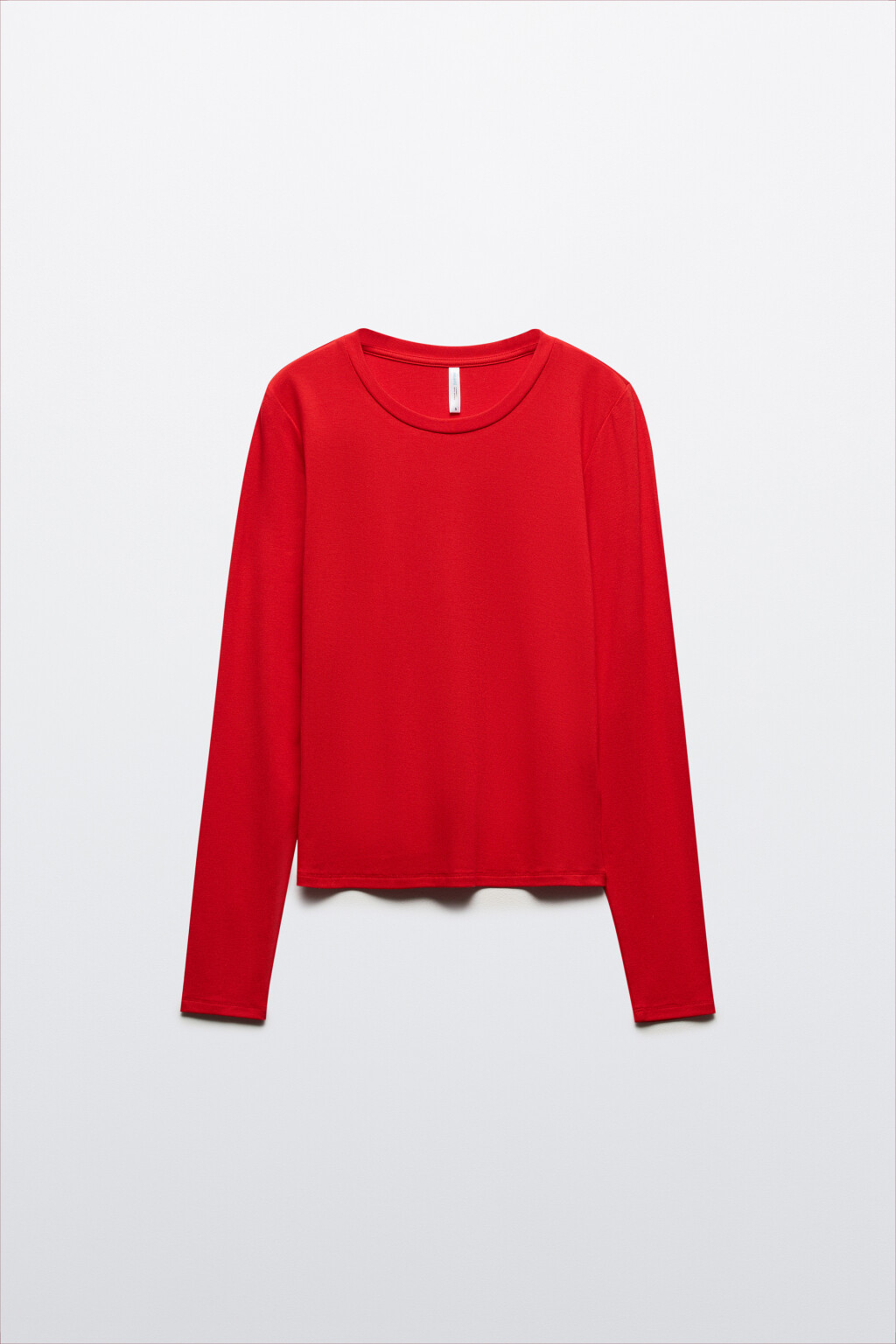 Лонгслив приталенный из вискозы - цвет красный - 9