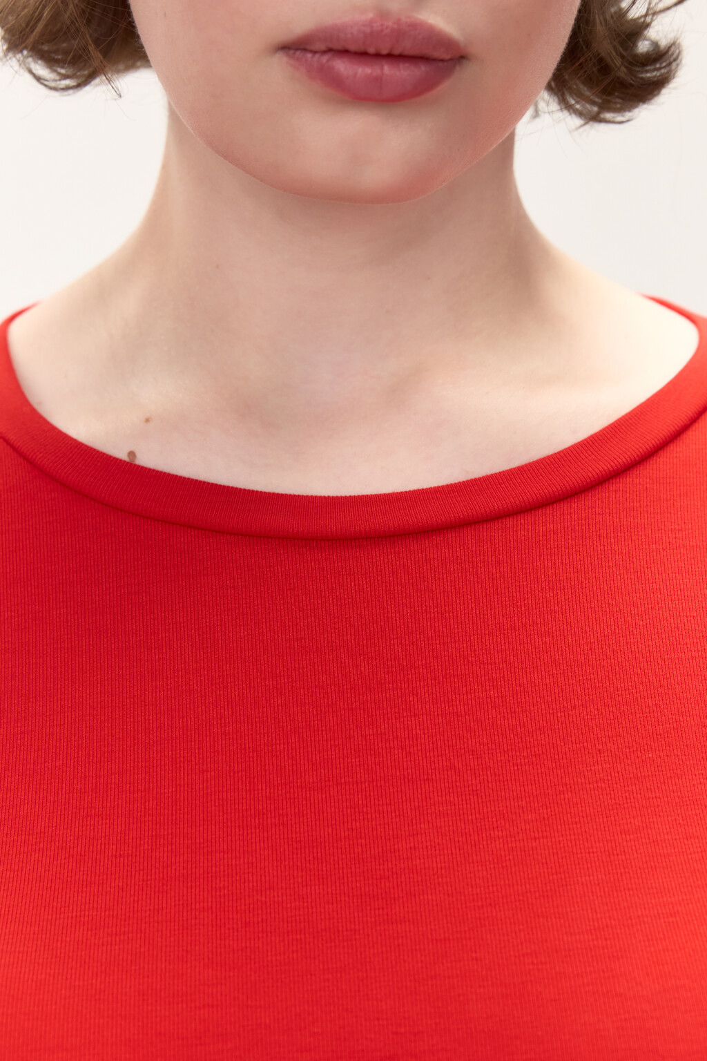 Лонгслив приталенный из вискозы - цвет красный - 6