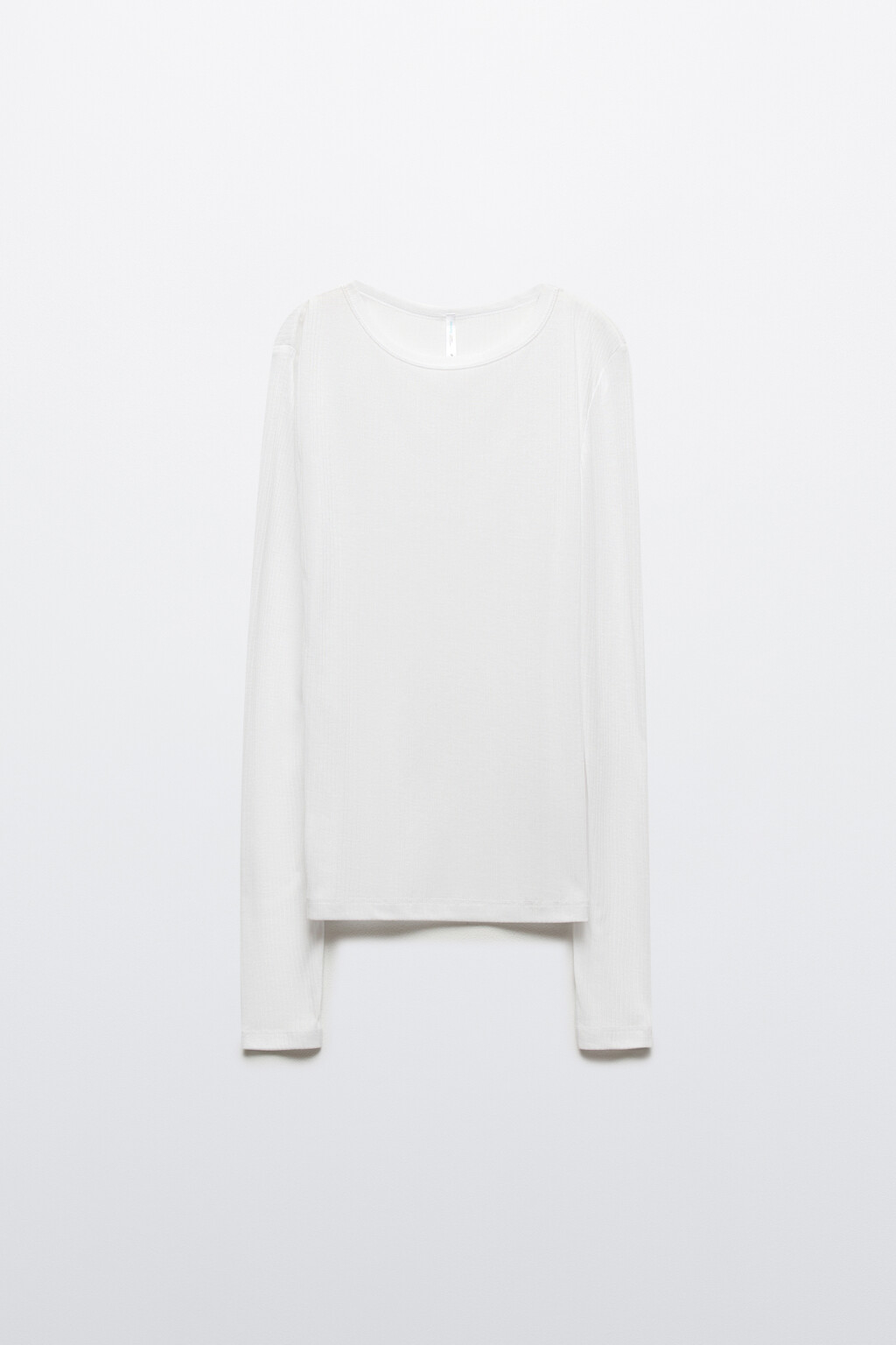Лонгслив полупрозрачный в рубчик - цвет белый - 7