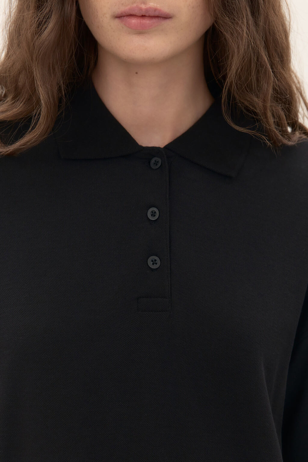 Джемпер-поло с имитацией второго слоя - цвет черный - 5