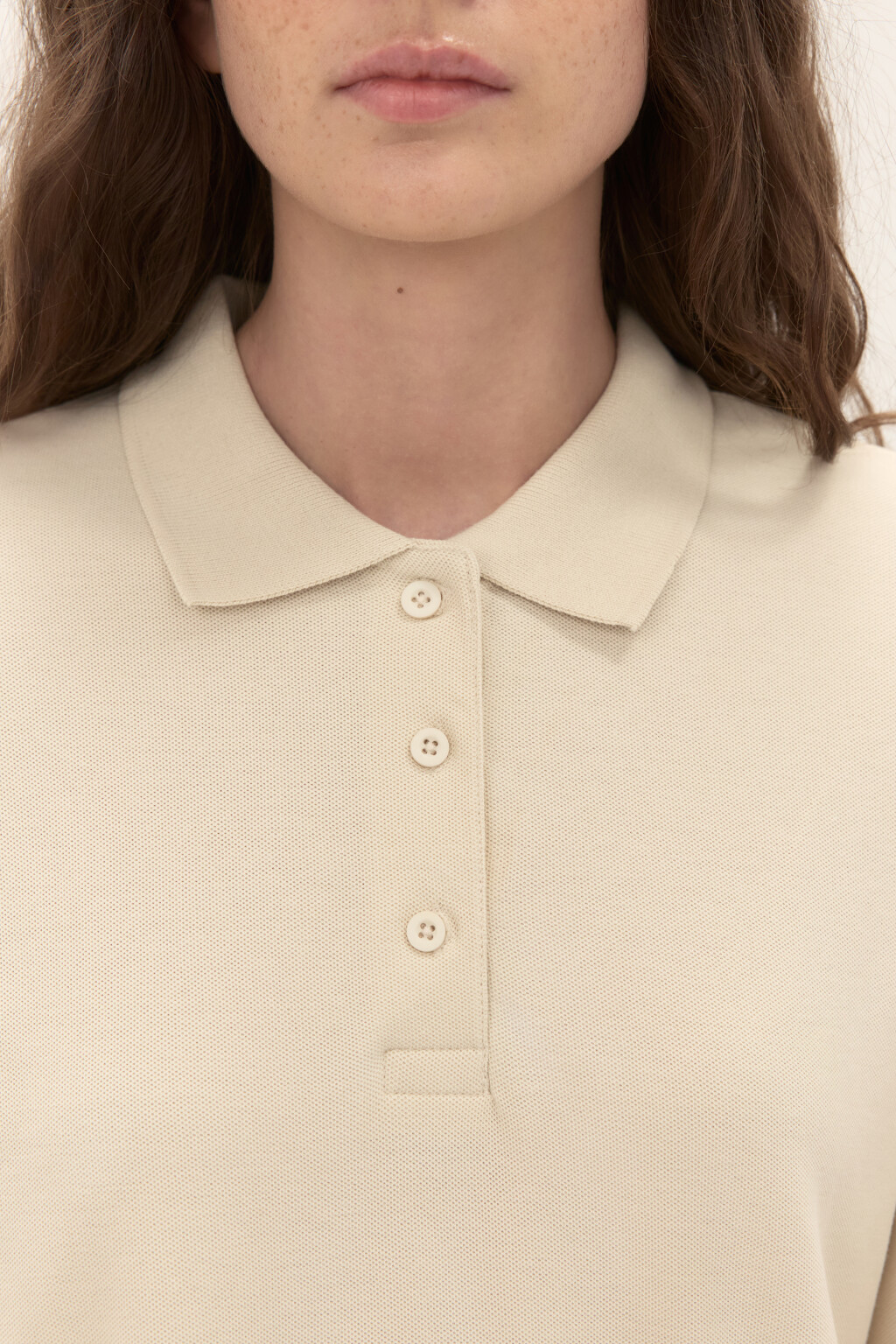 Джемпер-поло с имитацией второго слоя - цвет молочный - 5