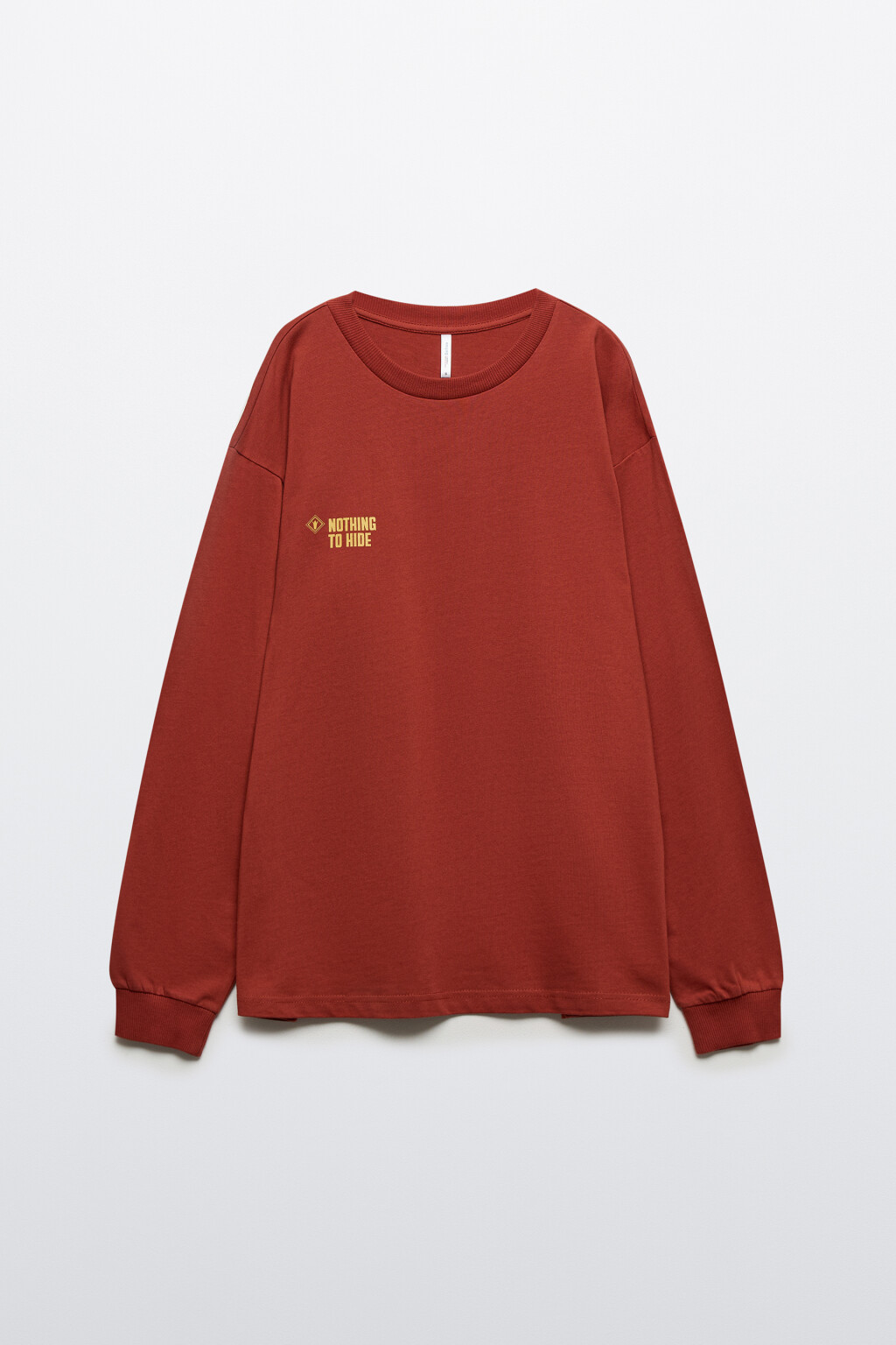 Лонгслив хлопковый с принтом - цвет красный - 7