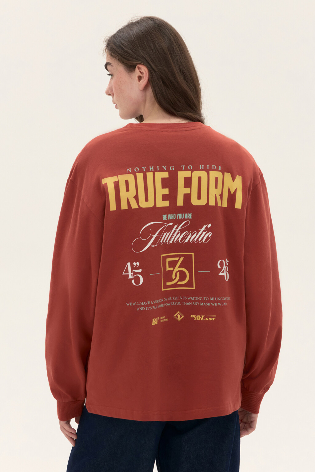 Лонгслив хлопковый с принтом - цвет красный - 3