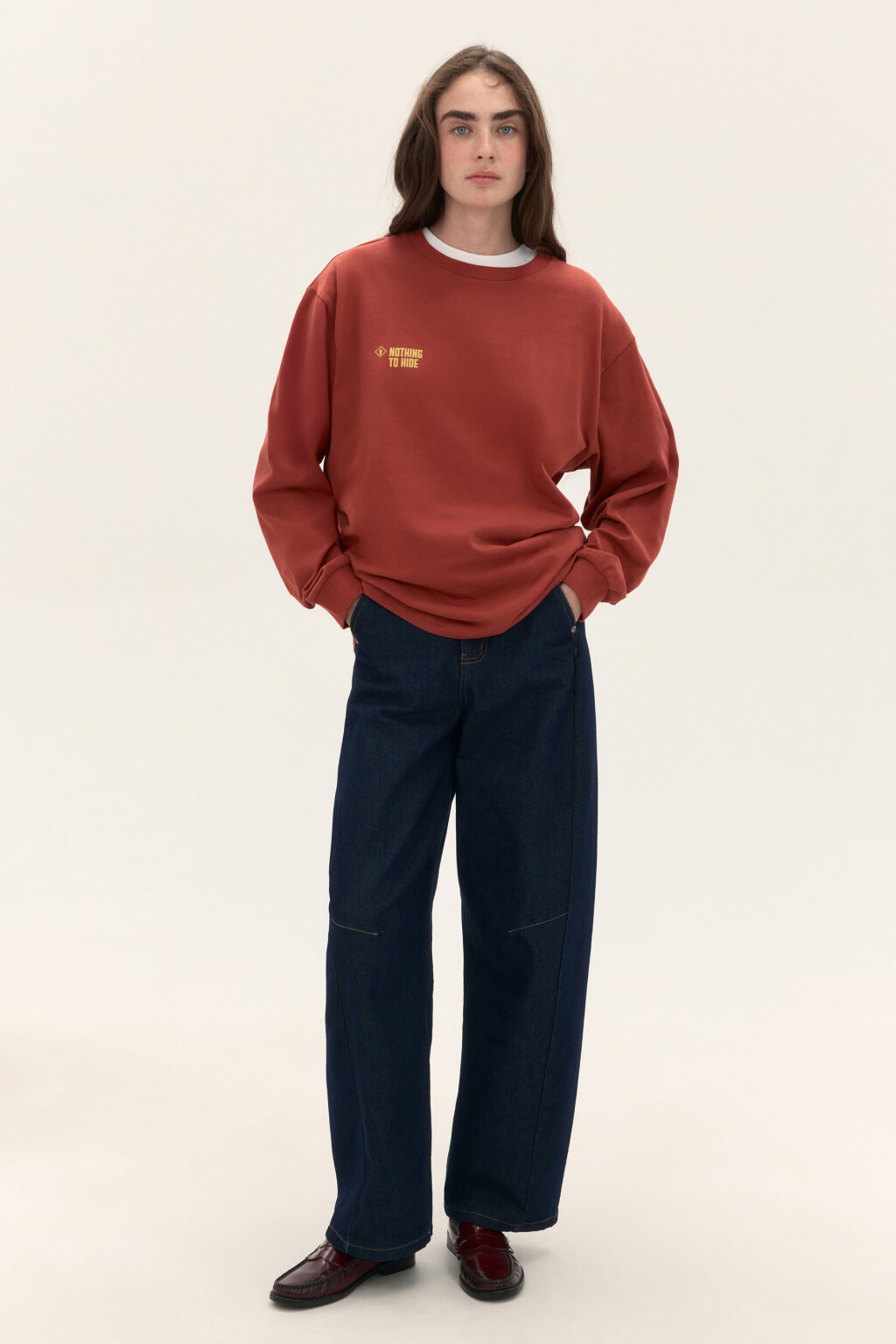 Лонгслив хлопковый с принтом - цвет красный - 4