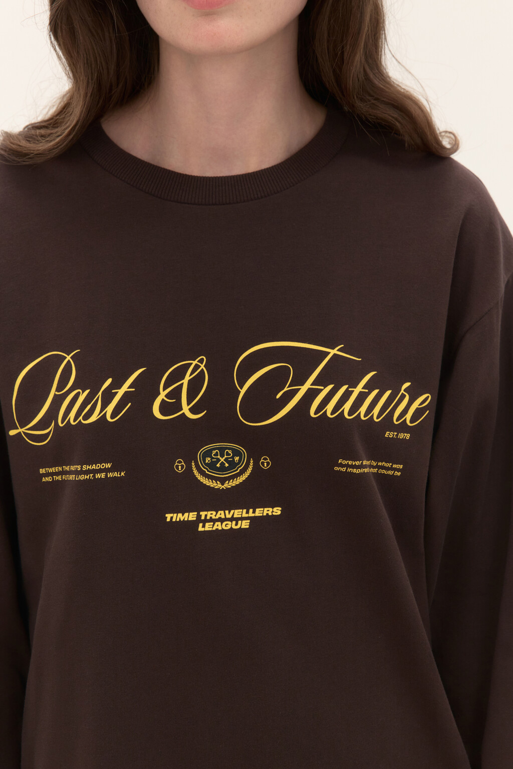 Лонгслив хлопковый с принтом - цвет коричневый - 5