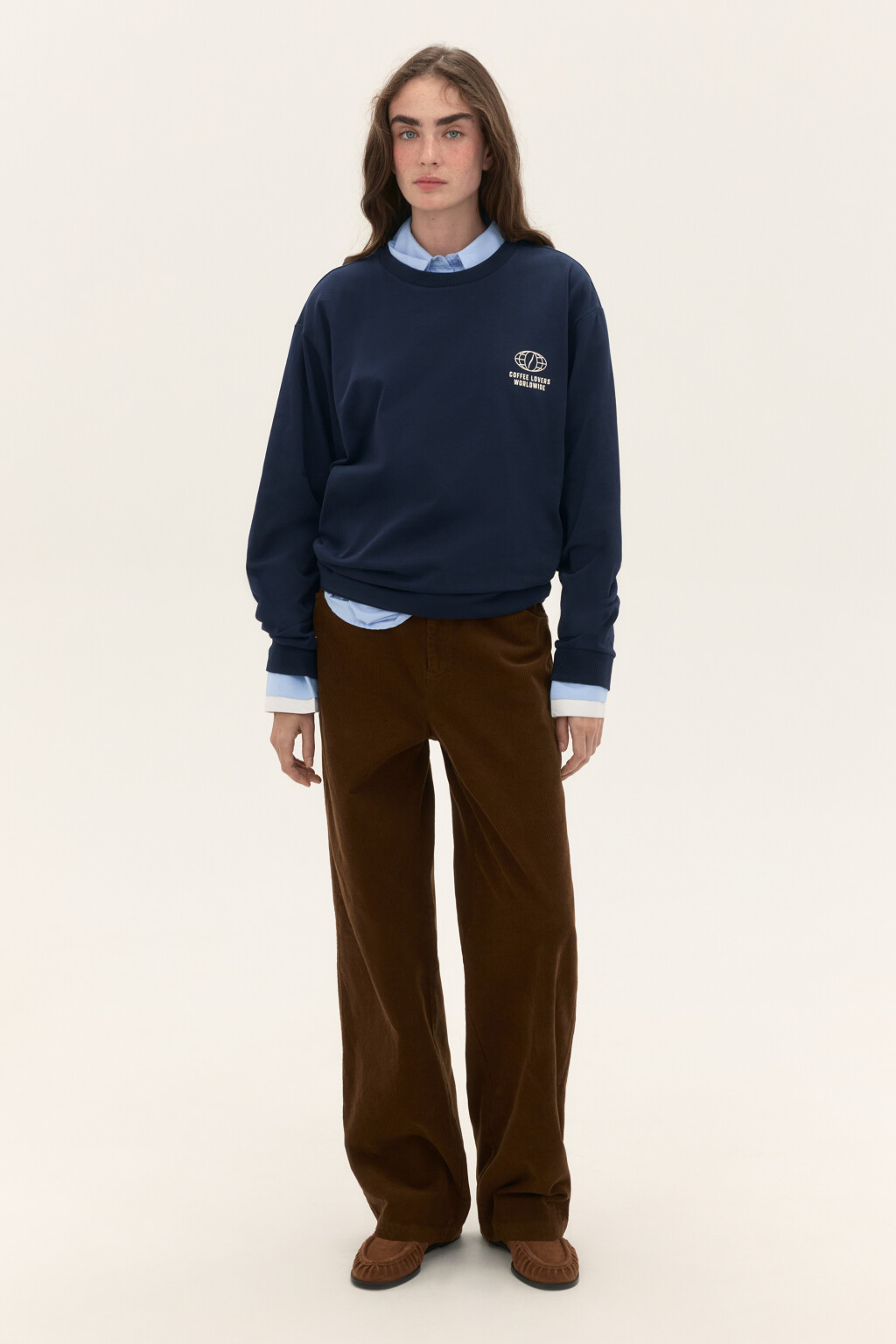 Лонгслив хлопковый с принтом - цвет синий - 4