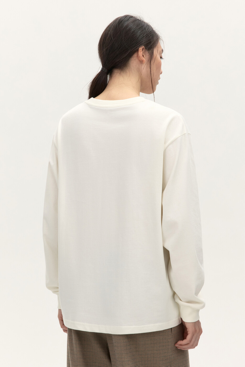 Лонгслив хлопковый с принтом - цвет белый - 3