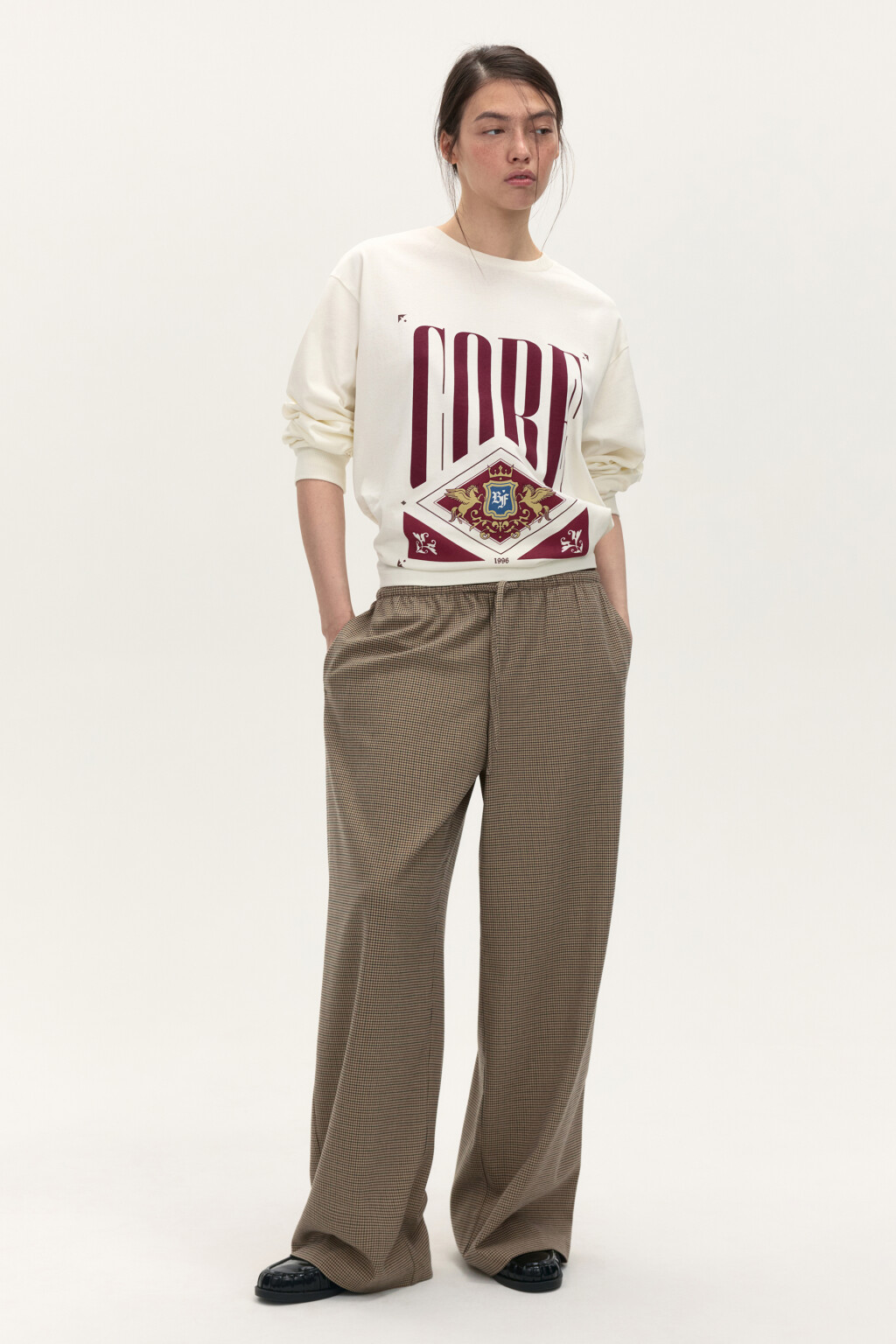 Лонгслив хлопковый с принтом - цвет белый - 4