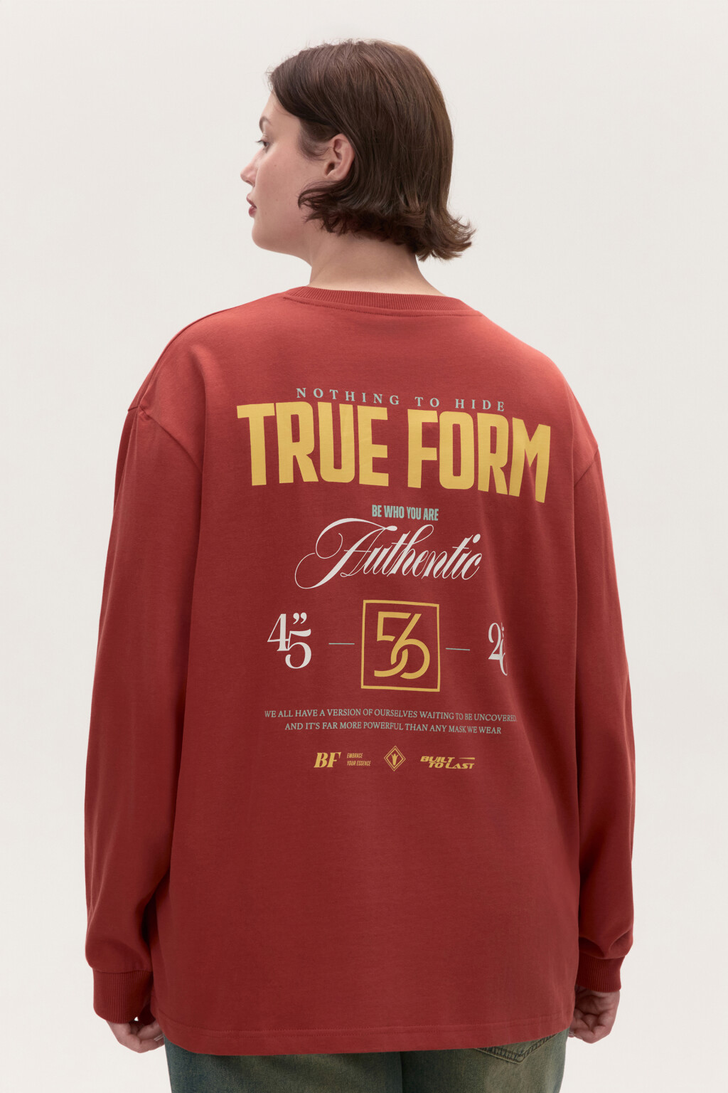 Лонгслив хлопковый с принтом - цвет красный - 3