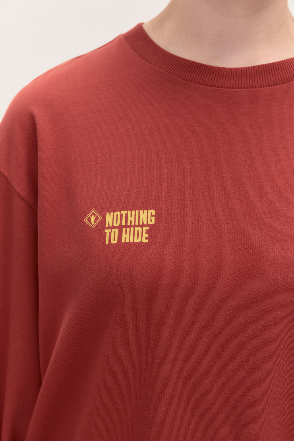 Лонгслив хлопковый с принтом - цвет красный - 5