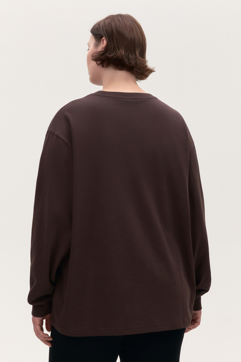 Лонгслив хлопковый с принтом - цвет коричневый - 4