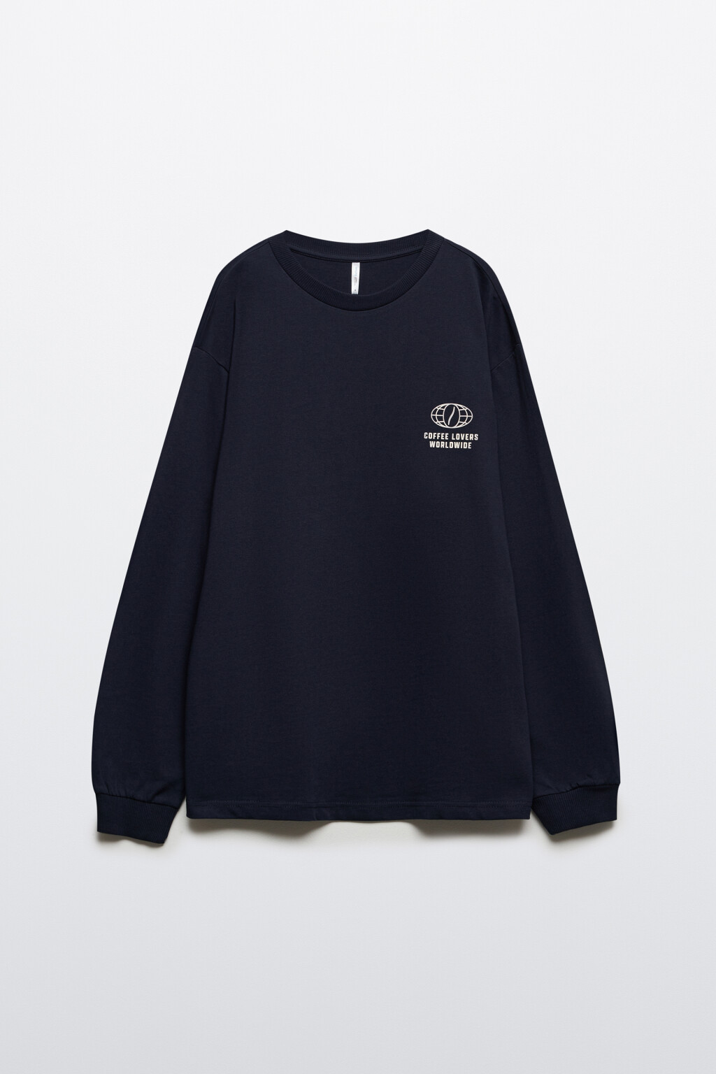 Лонгслив хлопковый с принтом - цвет синий - 8