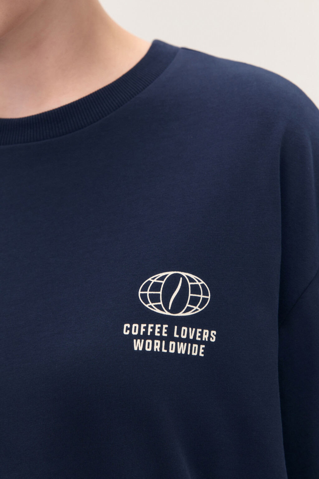 Лонгслив хлопковый с принтом - цвет синий - 6