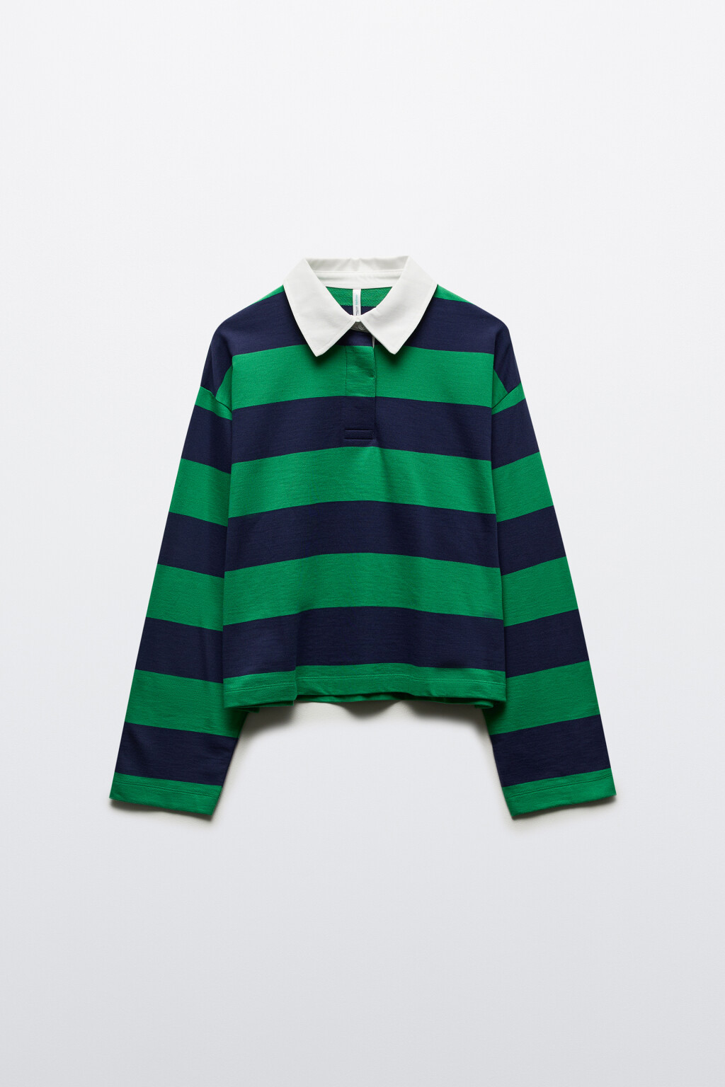 Лонгслив с рубашечным воротником - цвет зеленый - 7