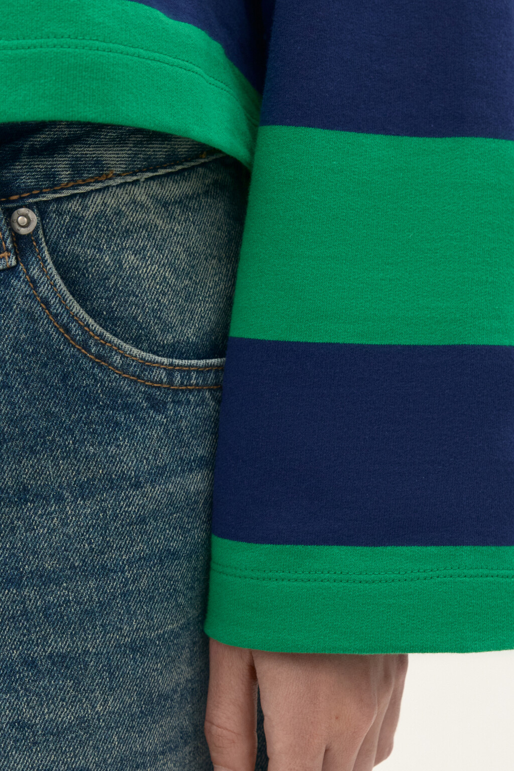 Лонгслив с рубашечным воротником - цвет зеленый - 6