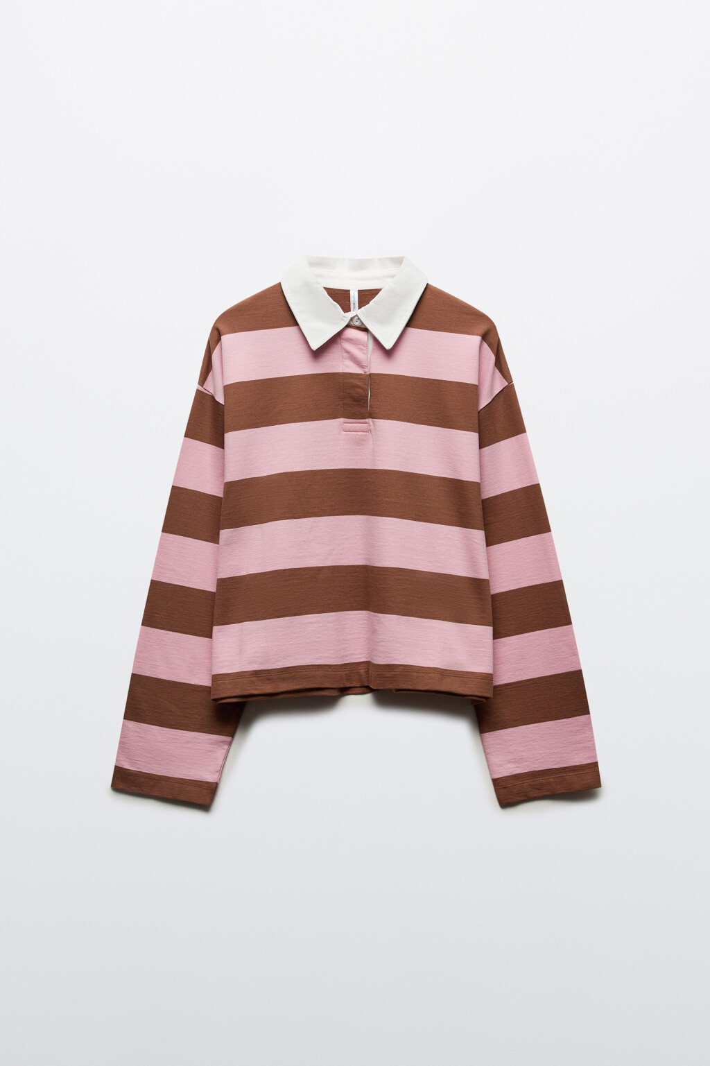 Лонгслив с рубашечным воротником - цвет бежевый - 7