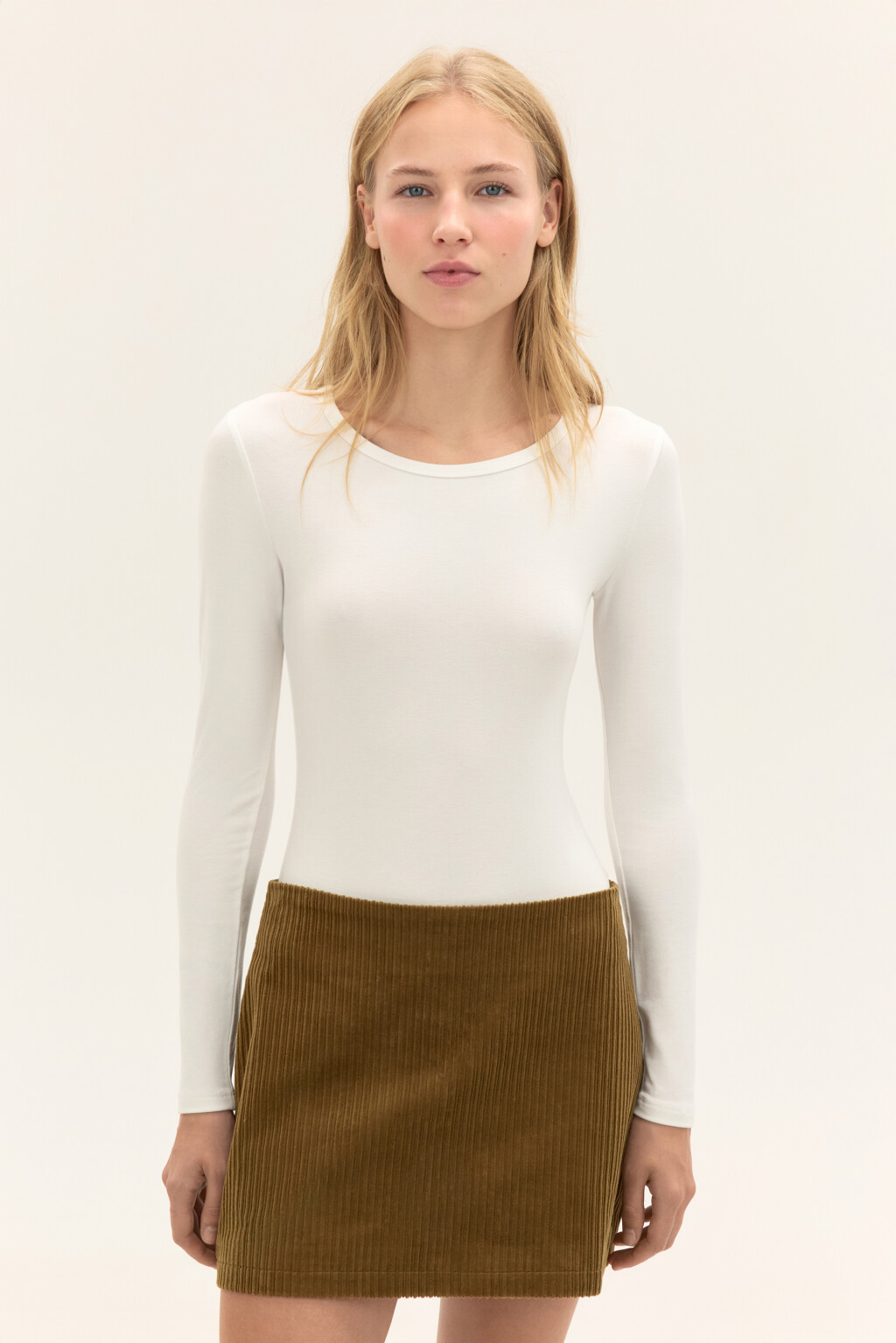 Боди-лонгслив из вискозы - цвет молочный - 2