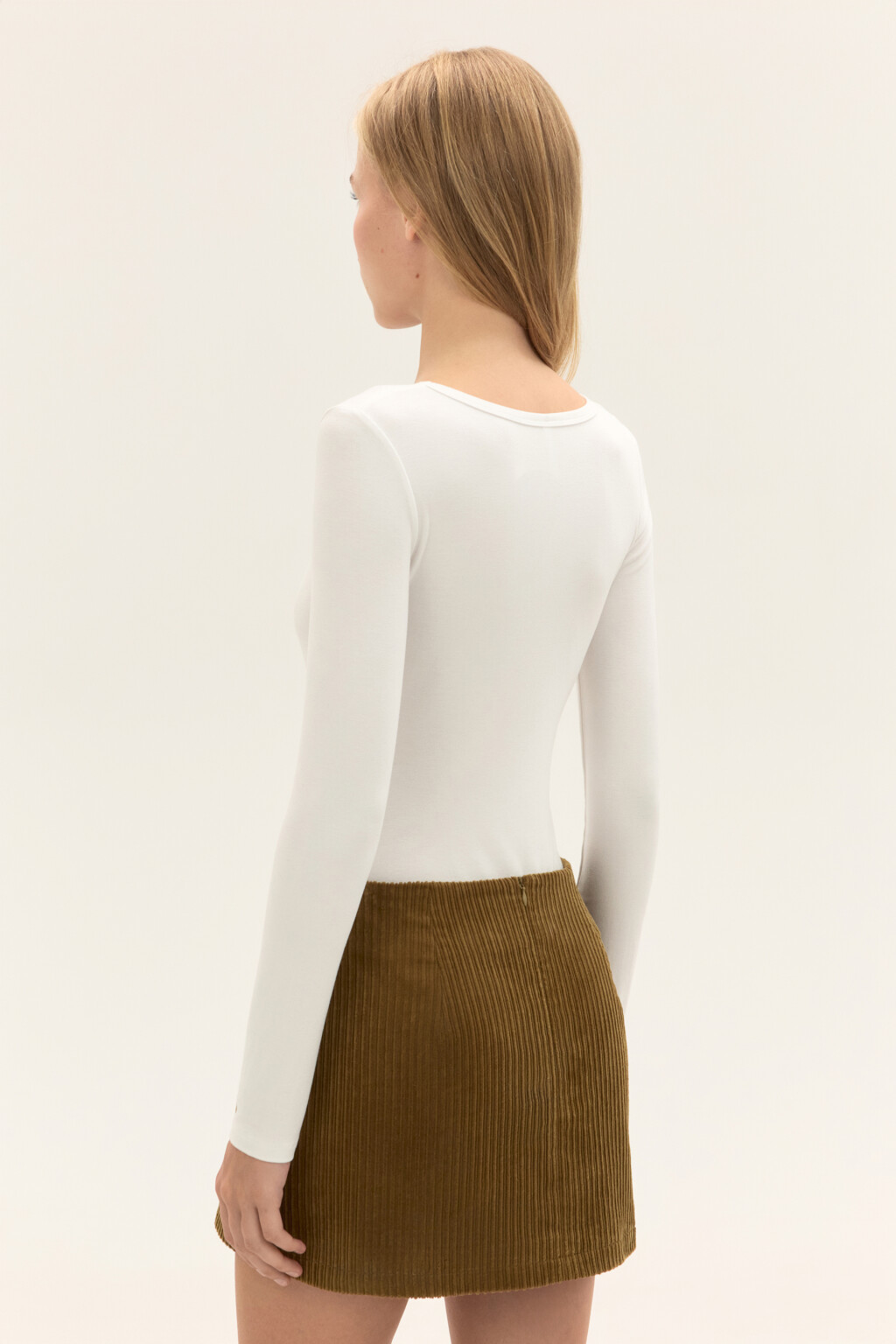 Боди-лонгслив из вискозы - цвет молочный - 3