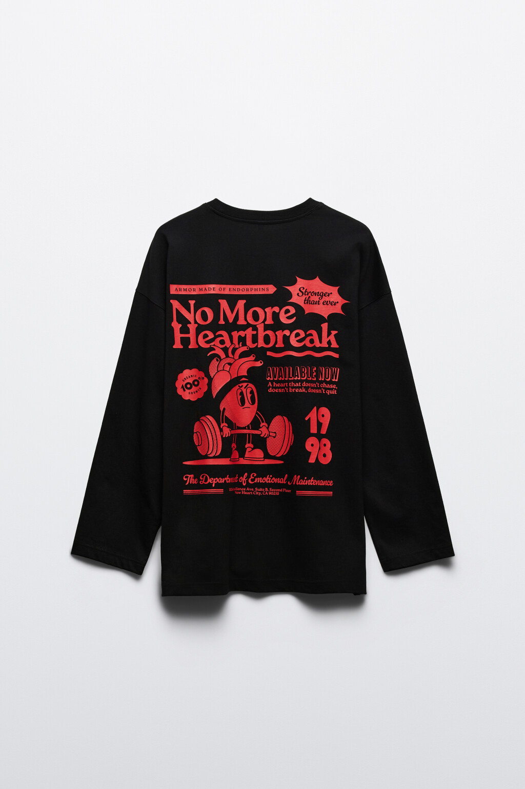 Лонгслив oversize с принтом - цвет черный - 8