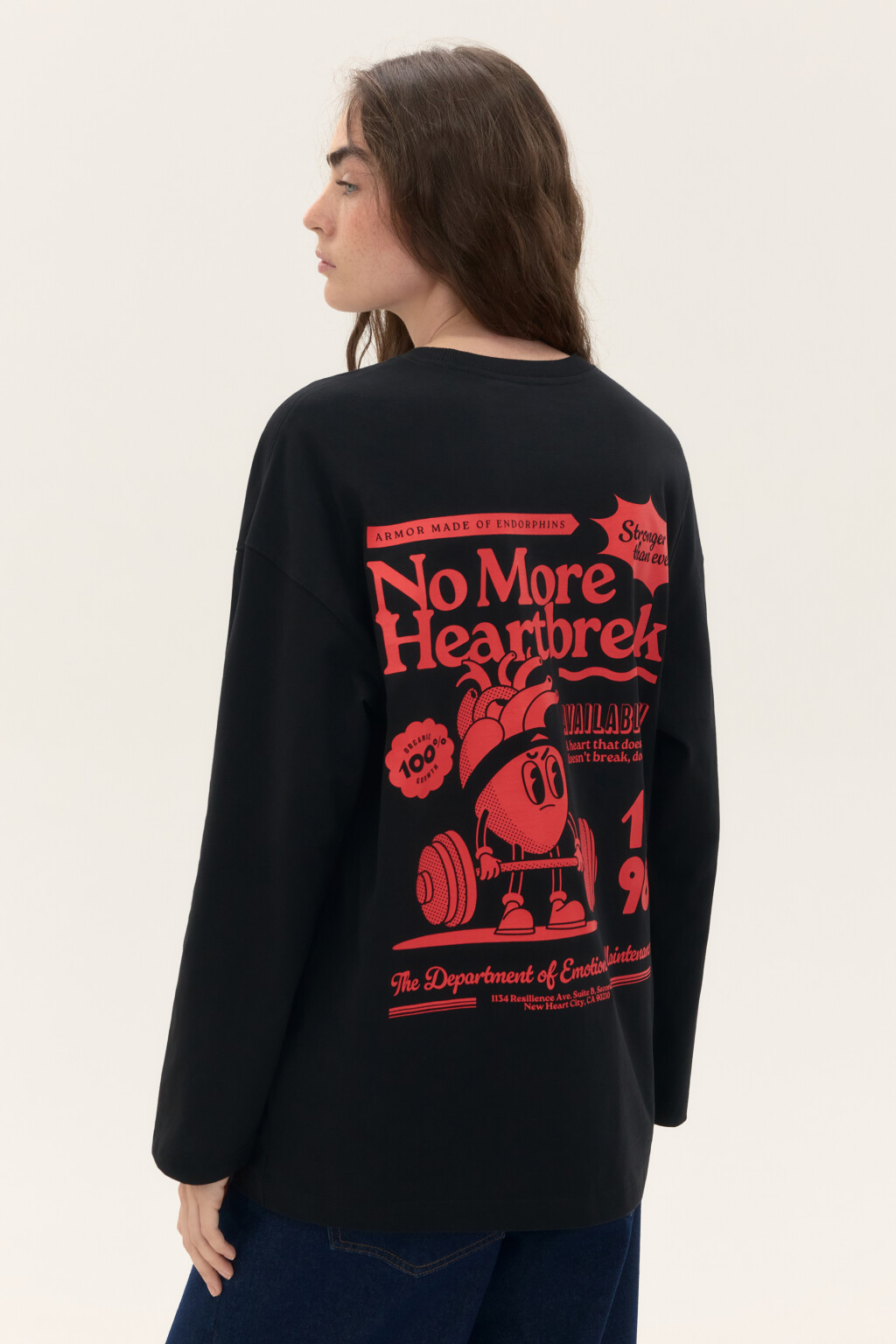 Лонгслив oversize с принтом - цвет черный - 3