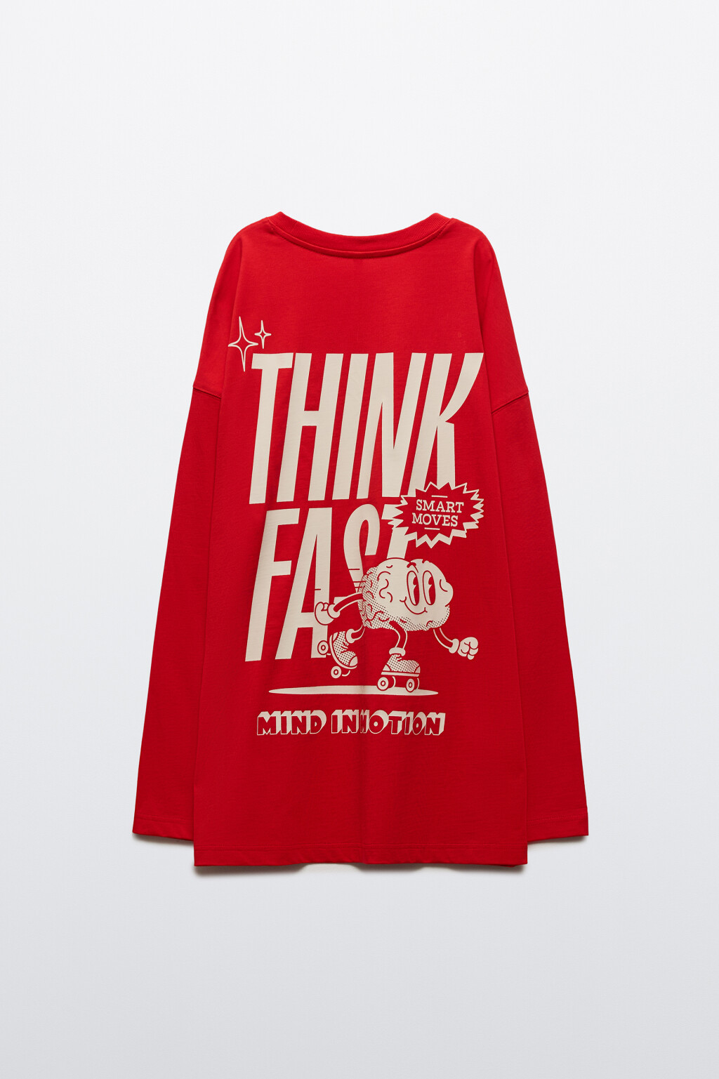 Лонгслив oversize с принтом - цвет красный - 9