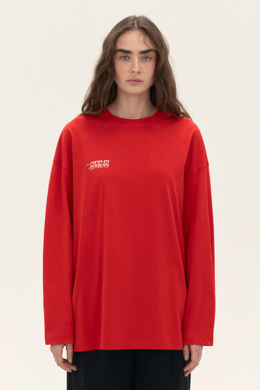 Лонгслив oversize с принтом - цвет красный - 3