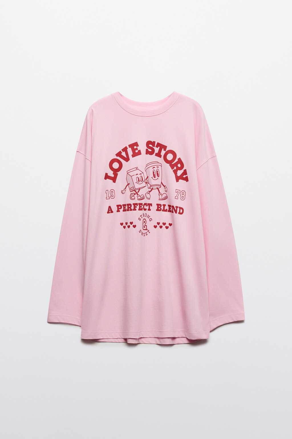 Лонгслив oversize с принтом - цвет розовый - 8