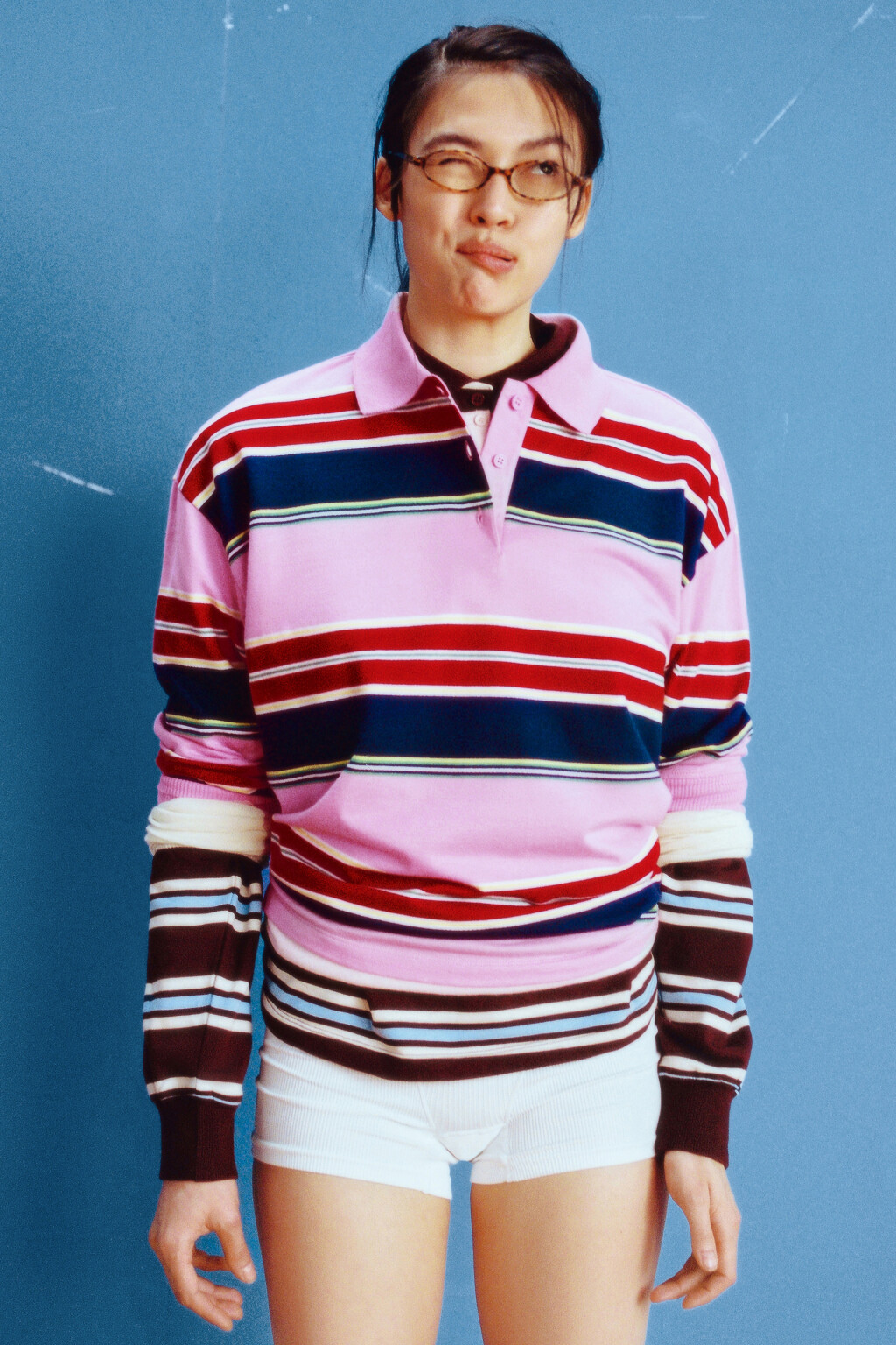 Джемпер-поло хлопковый в полоску - цвет мультиколор - 11