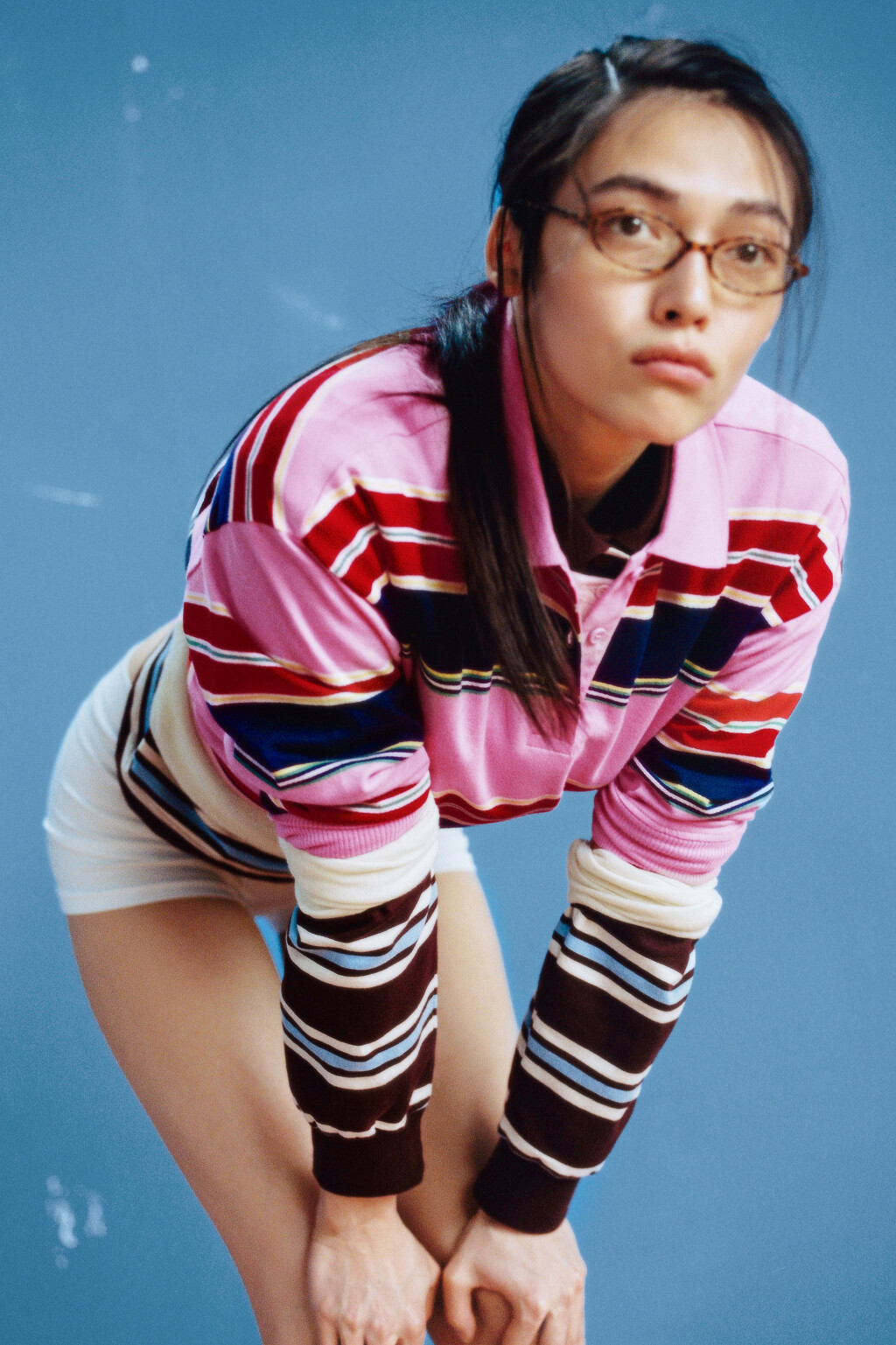 Джемпер-поло хлопковый в полоску - цвет мультиколор - 10