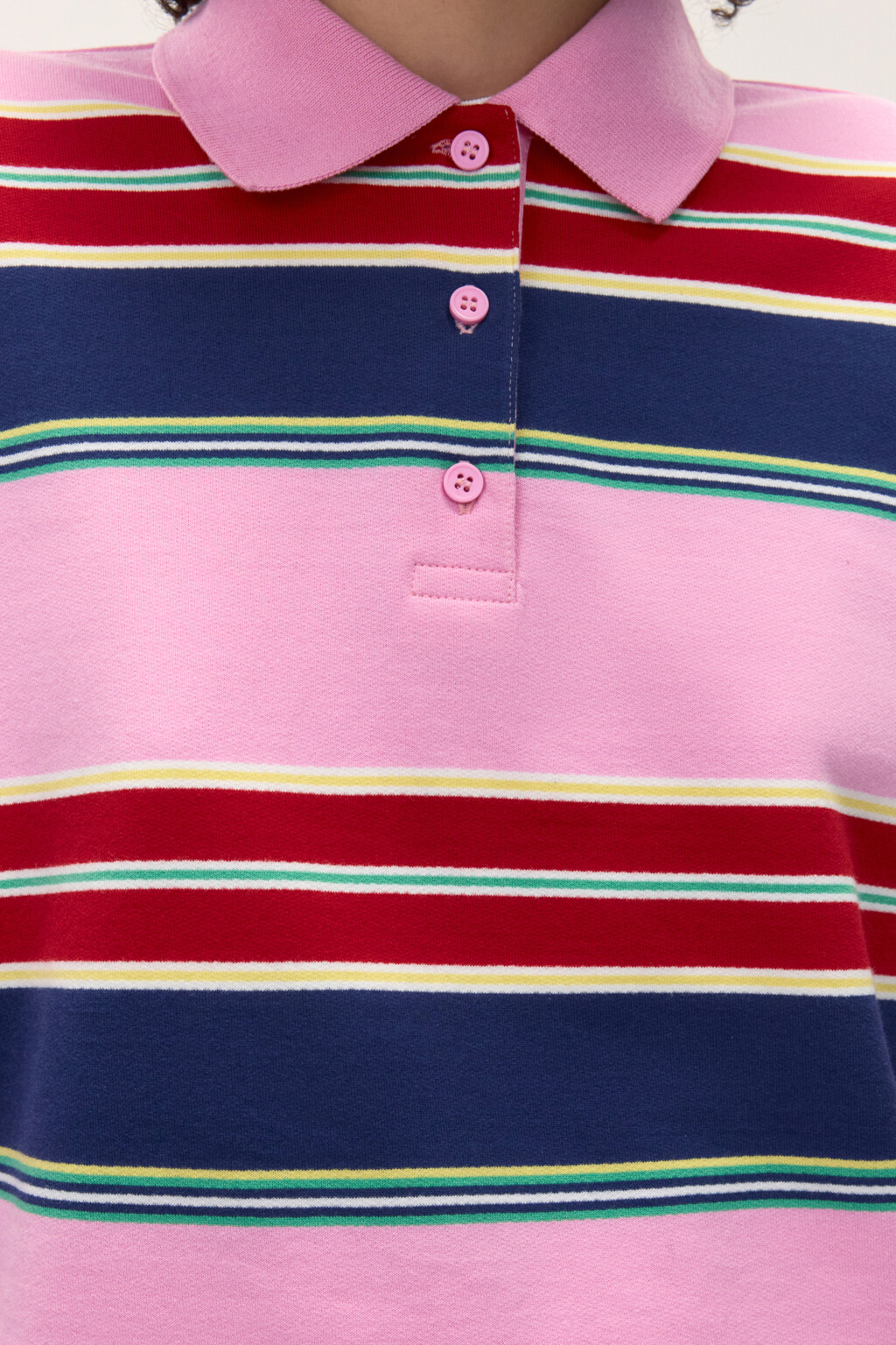 Джемпер-поло хлопковый в полоску - цвет мультиколор - 7