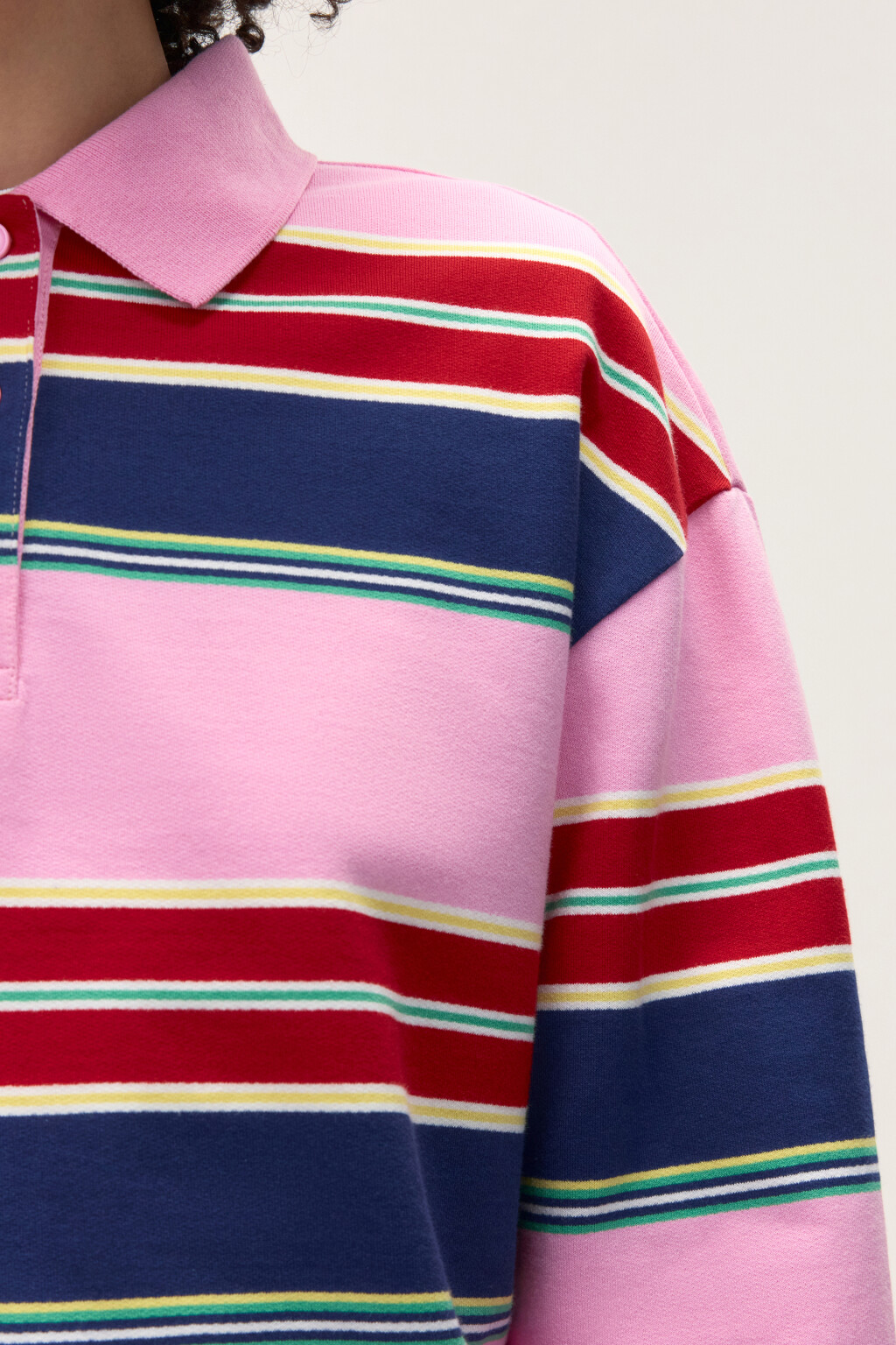 Джемпер-поло хлопковый в полоску - цвет мультиколор - 8