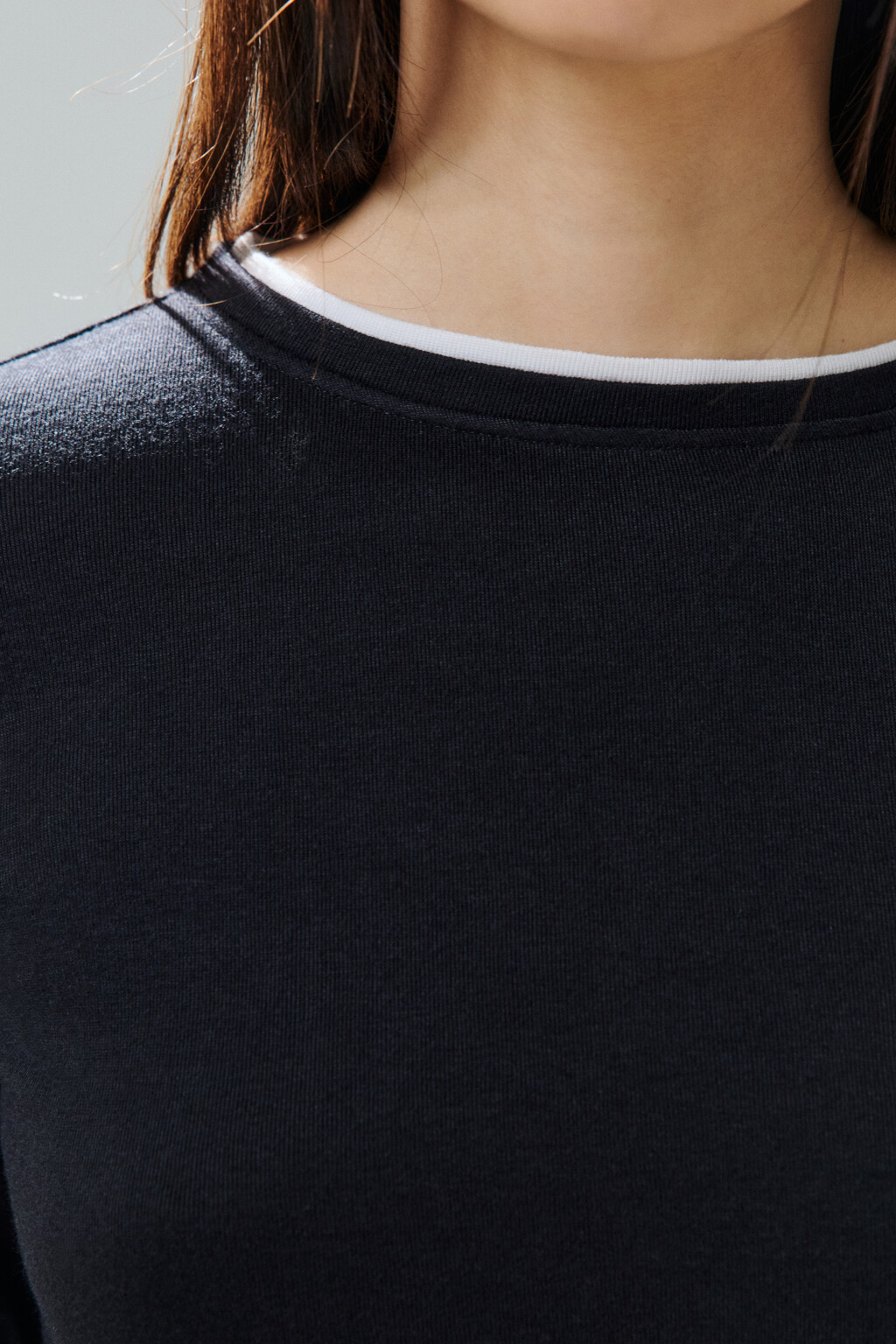 Лонгслив с имитацией второго слоя - цвет черный - 5