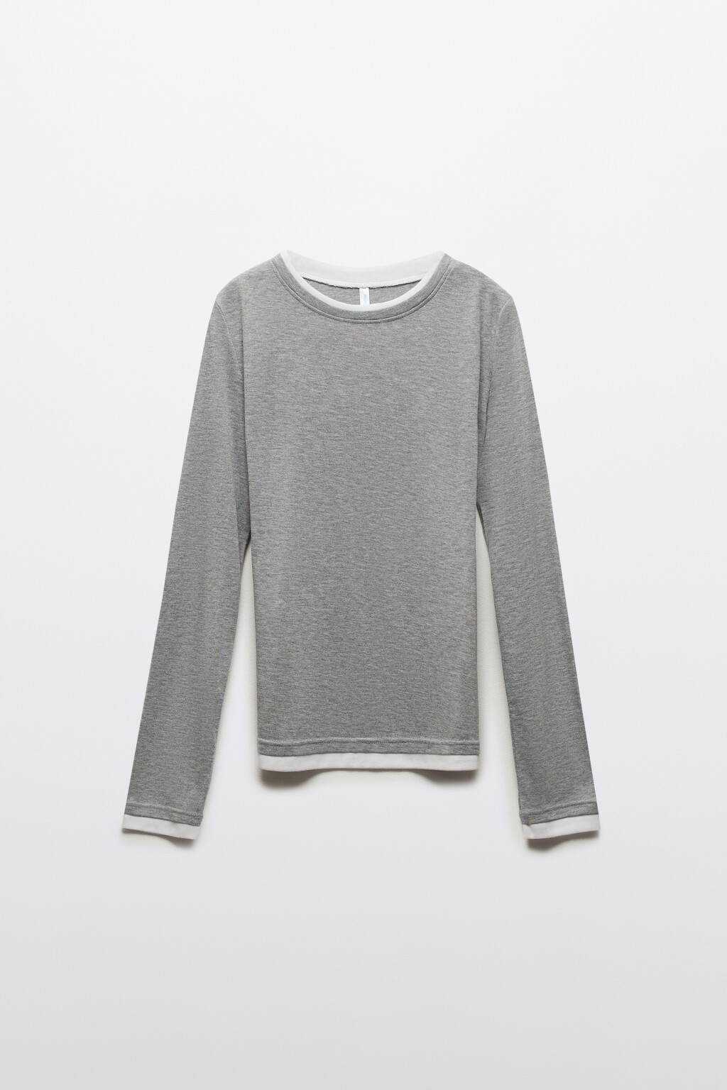 Лонгслив с имитацией второго слоя - цвет серый - 7