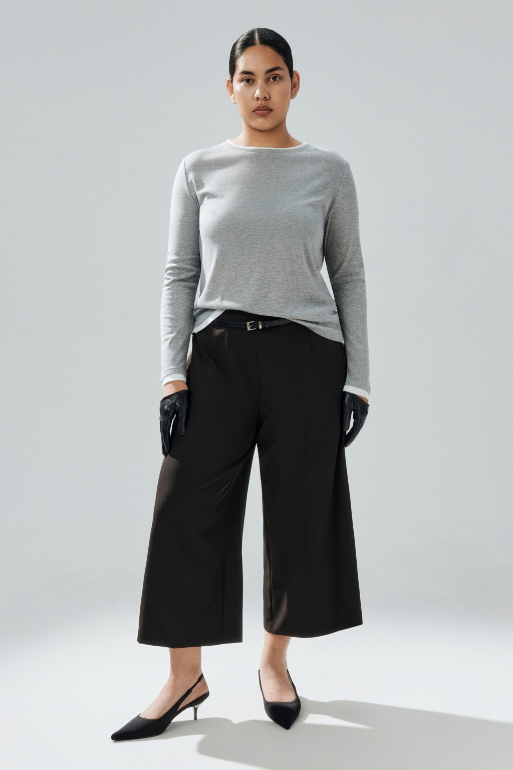 Лонгслив с имитацией второго слоя - цвет серый - 4