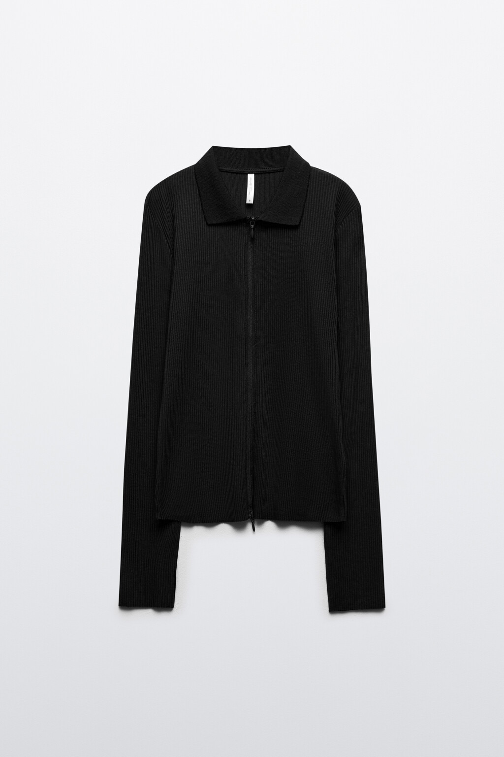 Лонгслив облегающий на молнии - цвет черный - 7