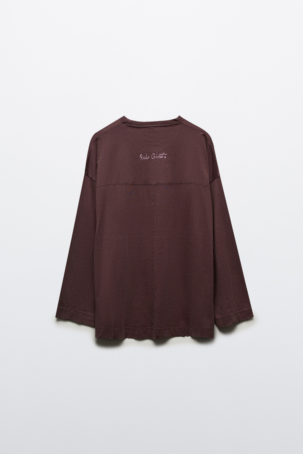 Лонгслив со стиркой и принтом - цвет фиолетовый - 8