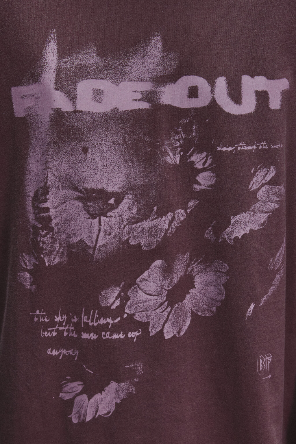 Лонгслив со стиркой и принтом - цвет фиолетовый - 5