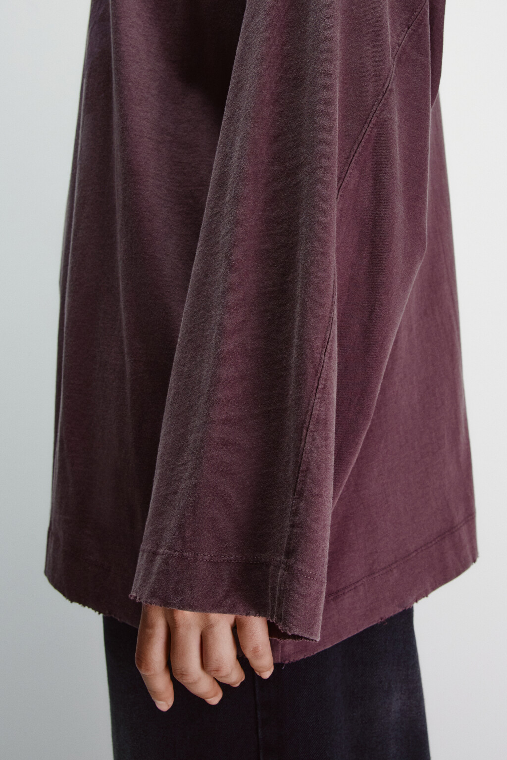 Лонгслив со стиркой и принтом - цвет фиолетовый - 7