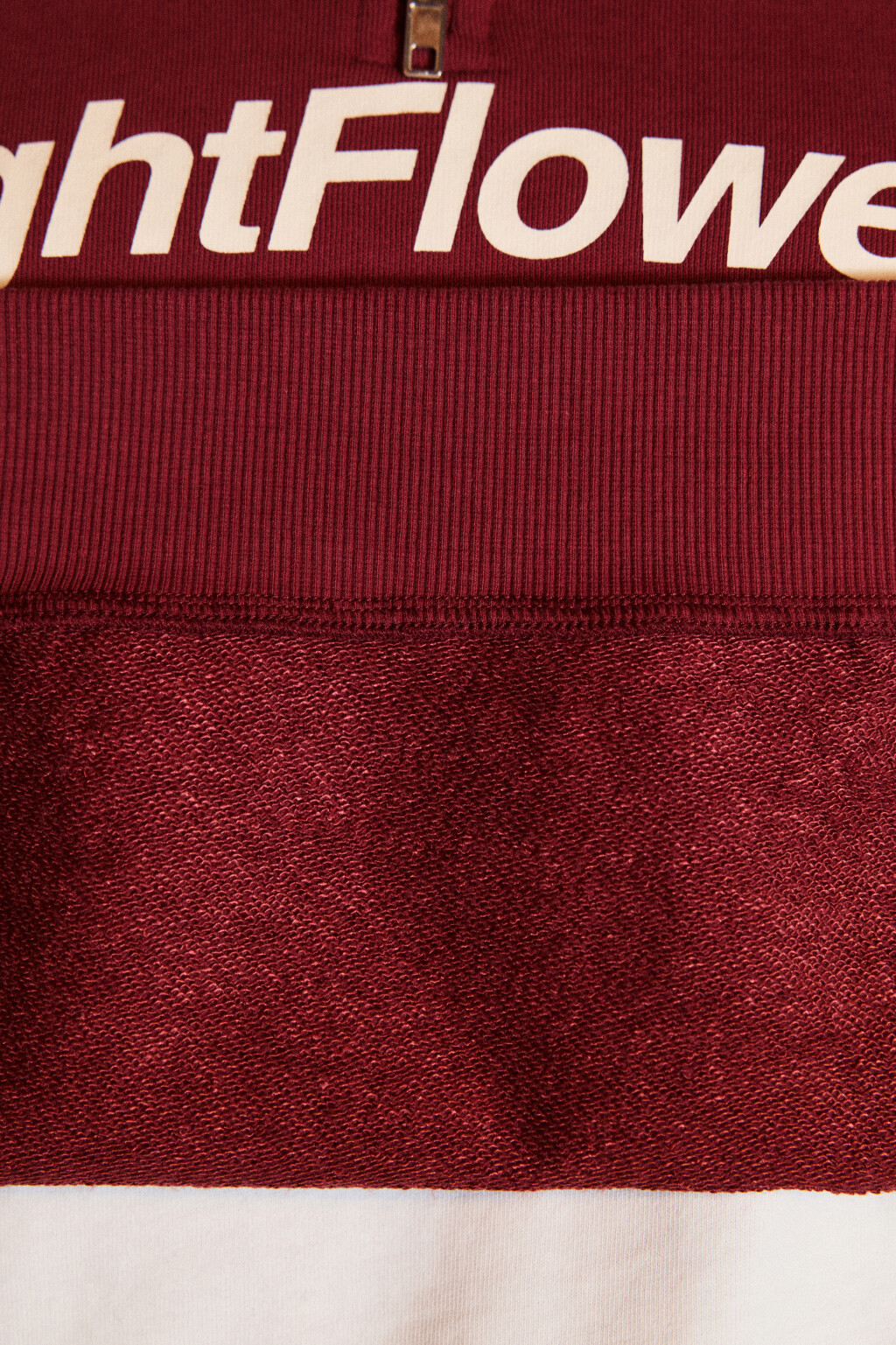 Толстовка half zip из футера с принтом - цвет бордовый - 8