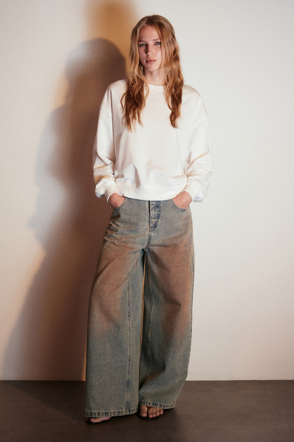 Свитшот базовый из футера - цвет молочный - 4