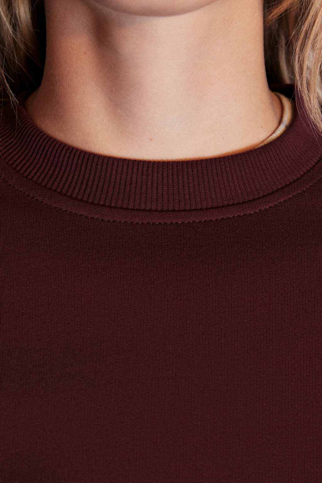 Свитшот базовый из футера - цвет бордовый - 5