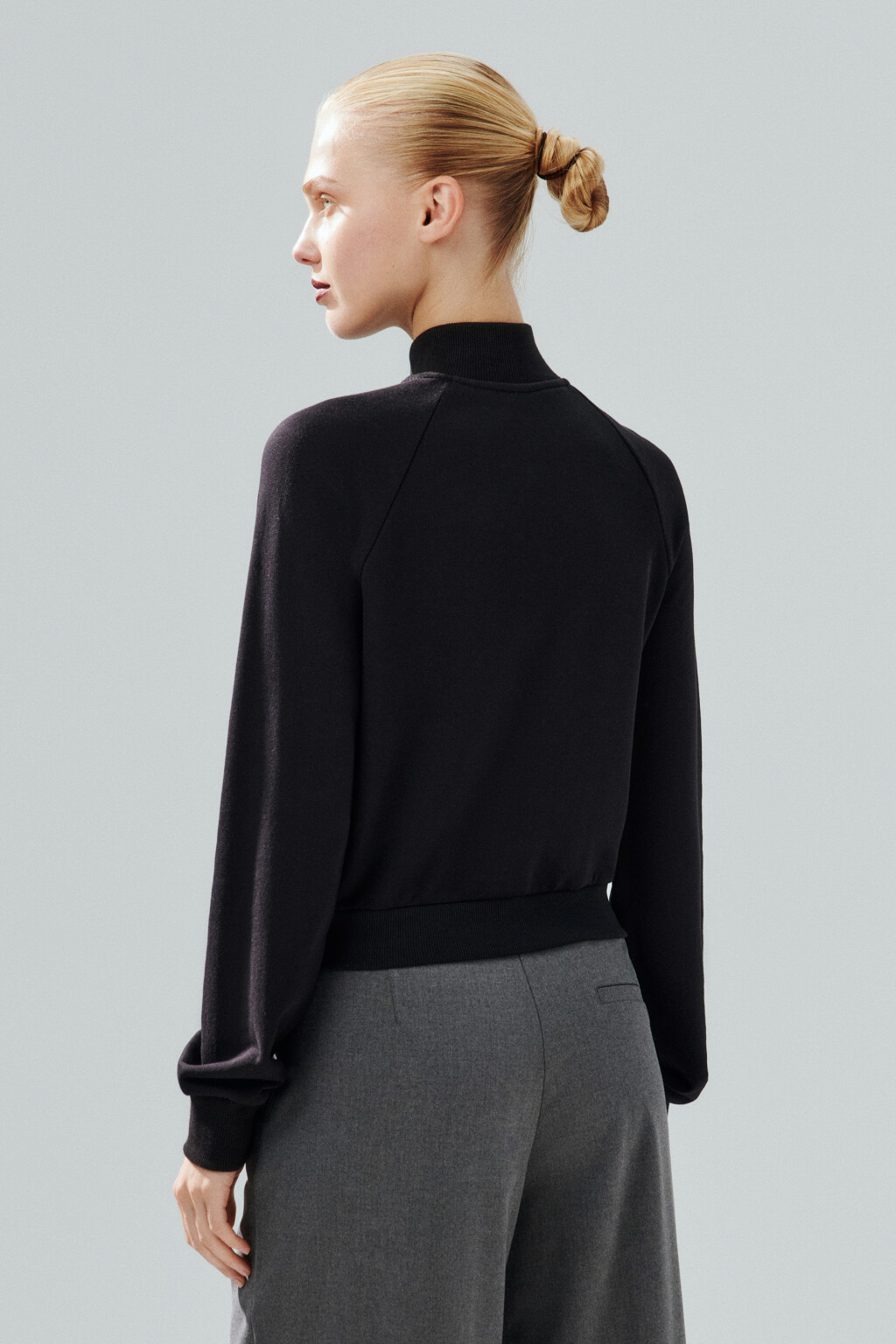 Толстовка на молнии с лампасами - цвет черный - 3