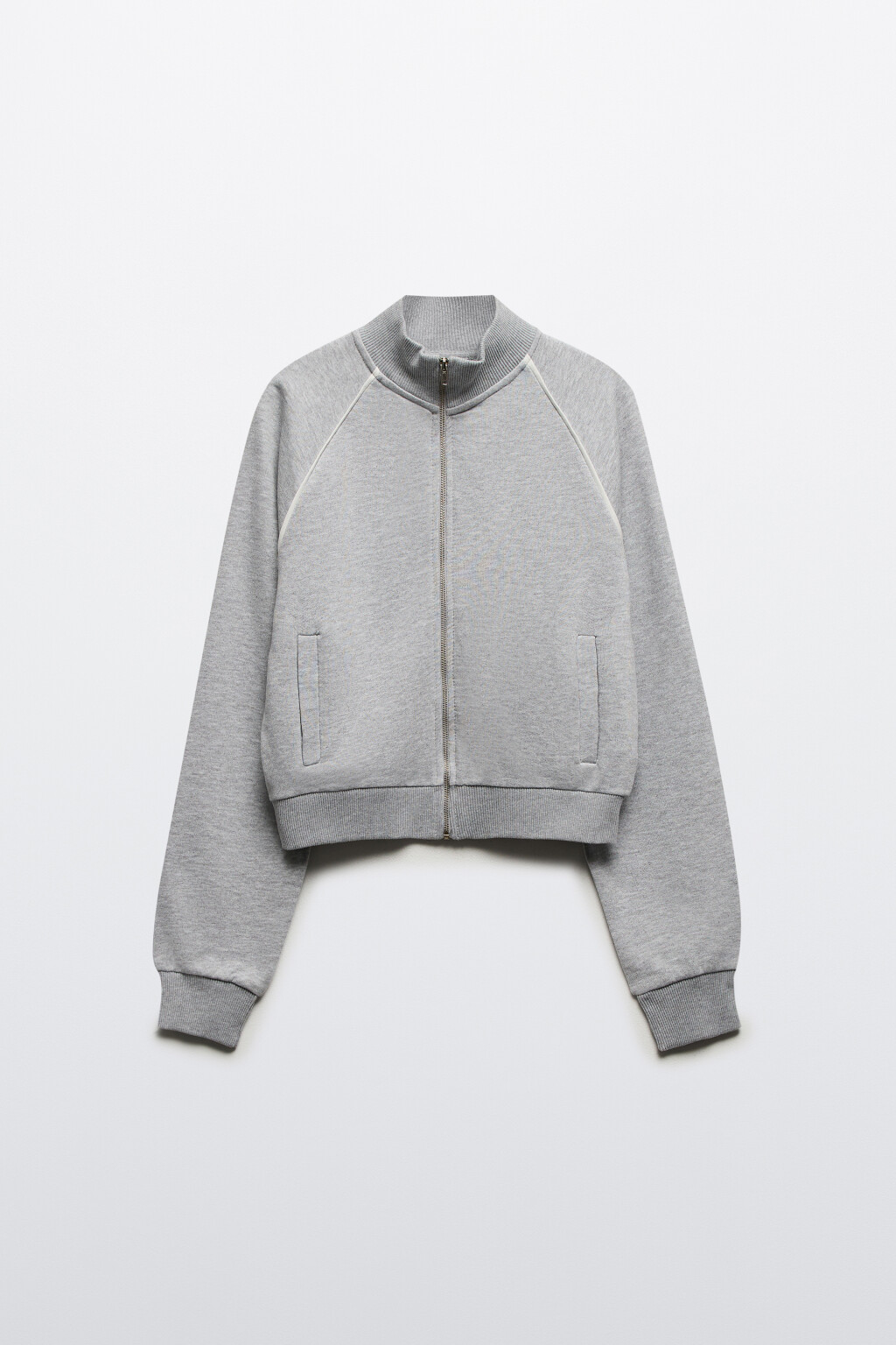 Толстовка на молнии с лампасами - цвет серый - 8