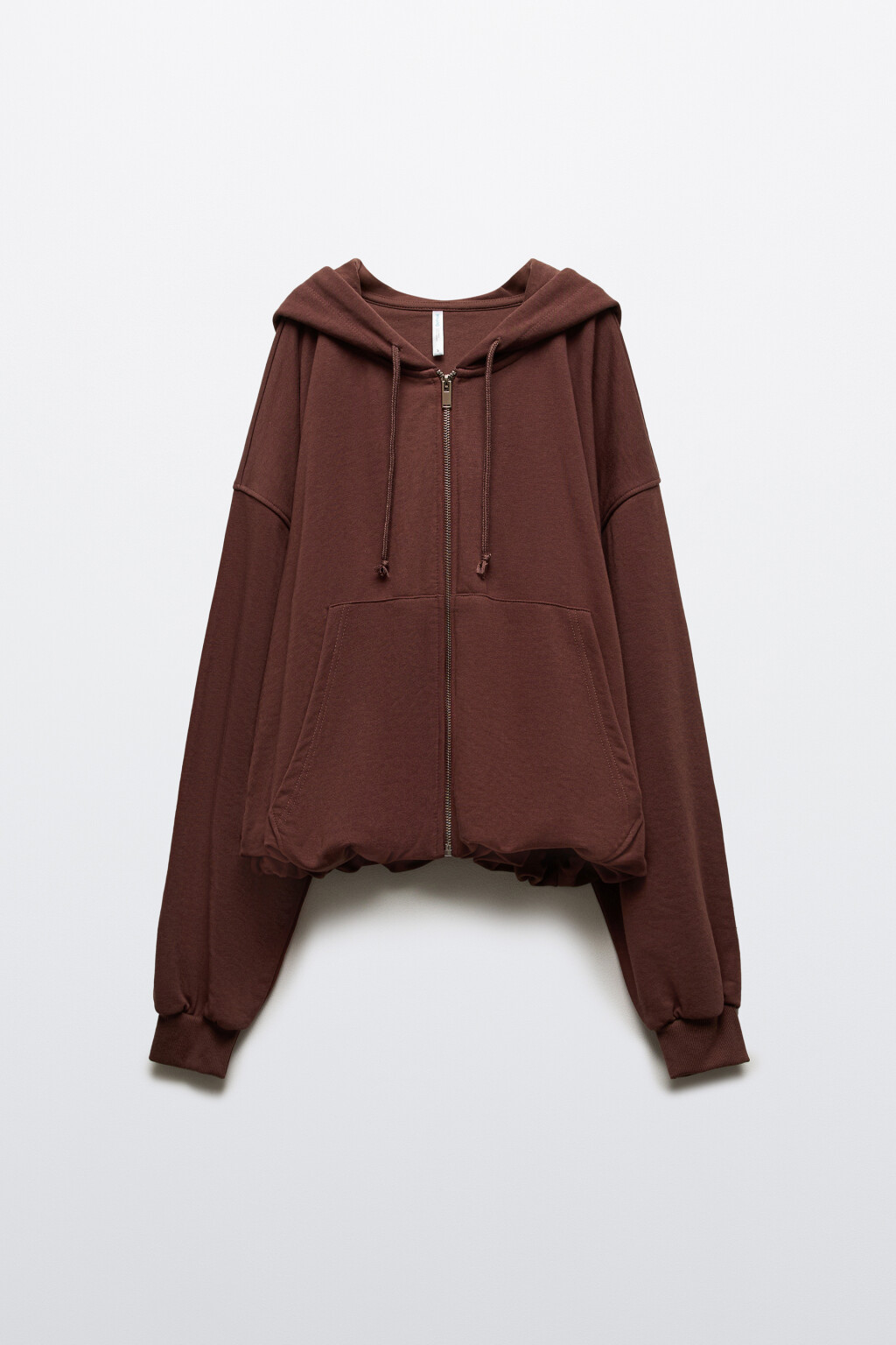 Худи-зипка с утяжками по низу - цвет коричневый - 8