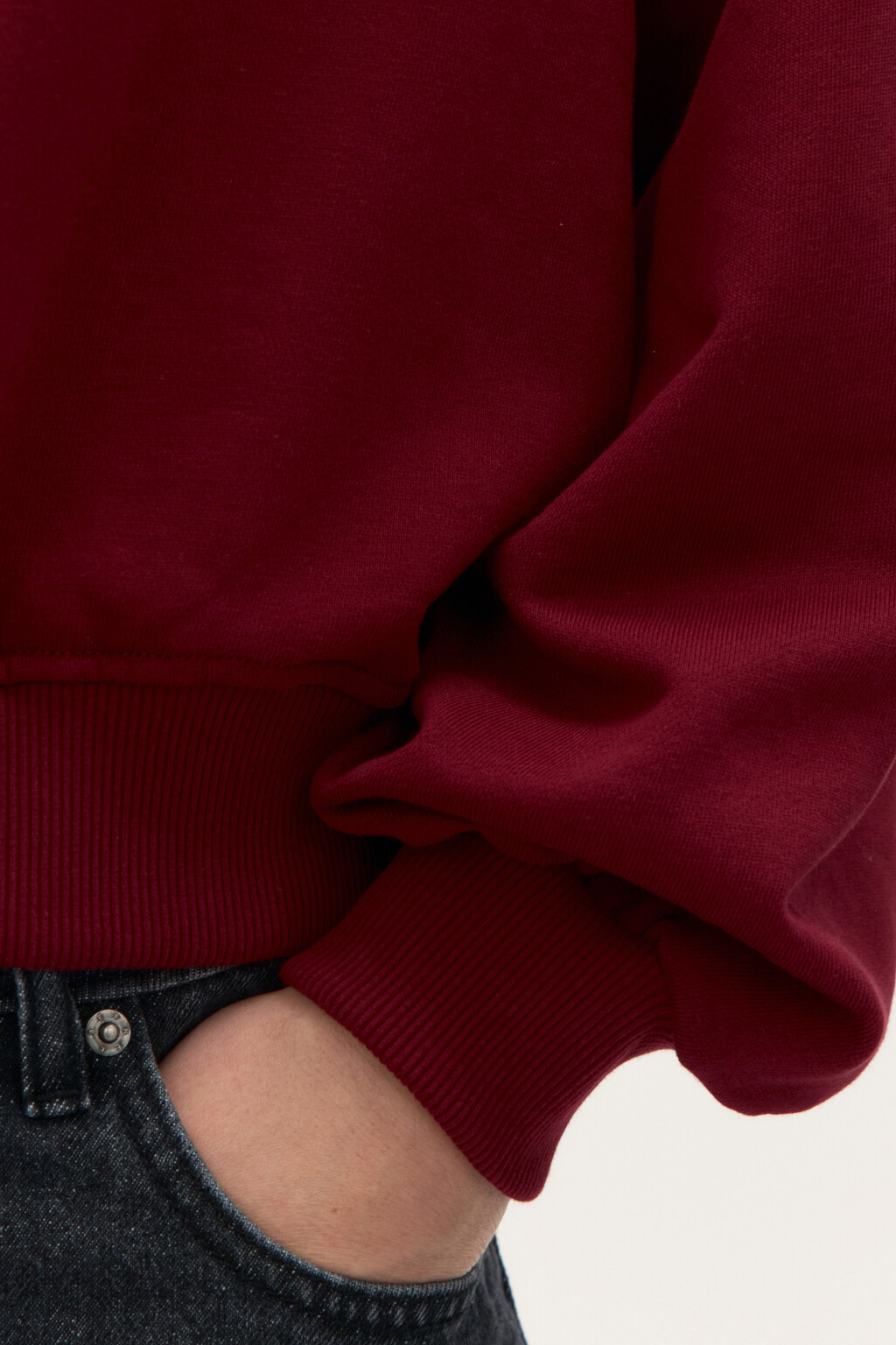 Свитшот-поло с надписью - цвет бордовый - 7
