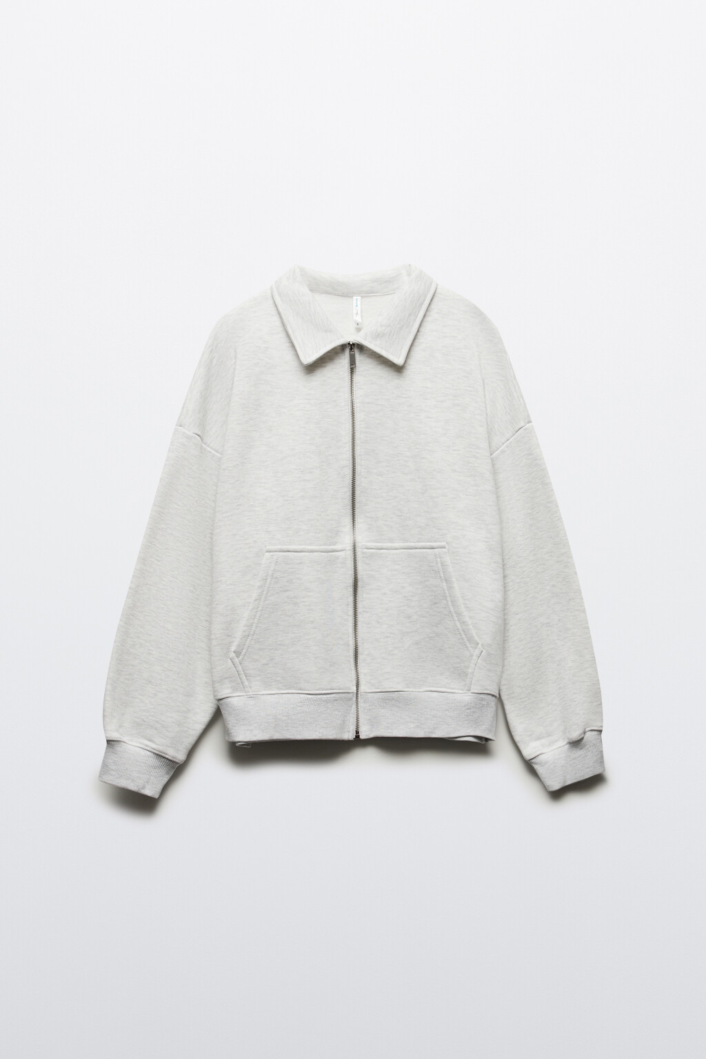 Худи-зипка из футера с воротником - цвет серый - 9