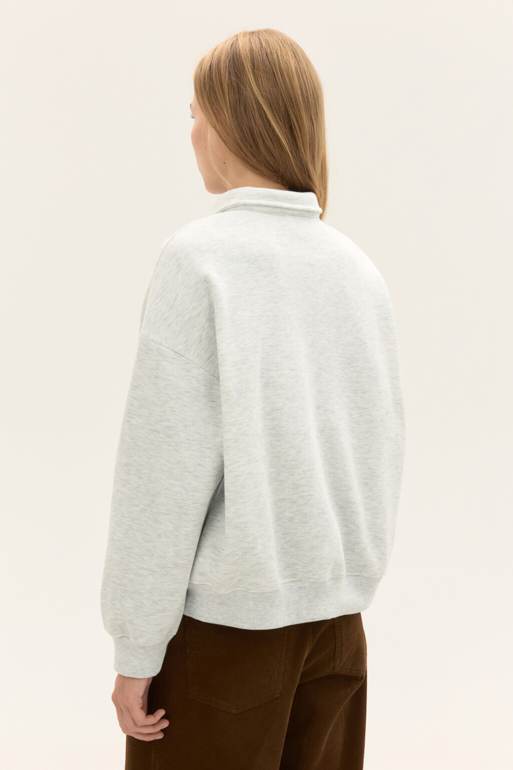 Худи-зипка из футера с воротником - цвет серый - 4