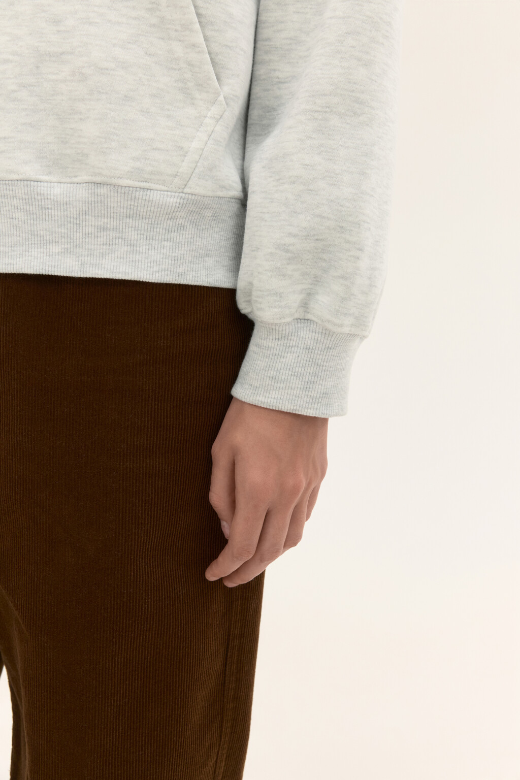 Худи-зипка из футера с воротником - цвет серый - 8