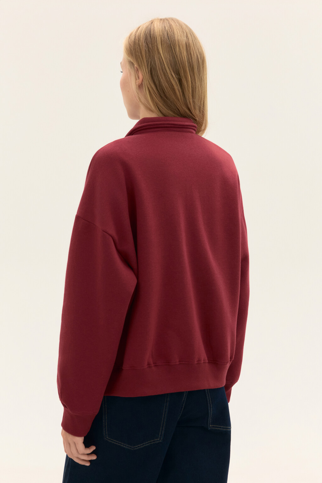 Худи-зипка из футера с воротником - цвет бордовый - 3