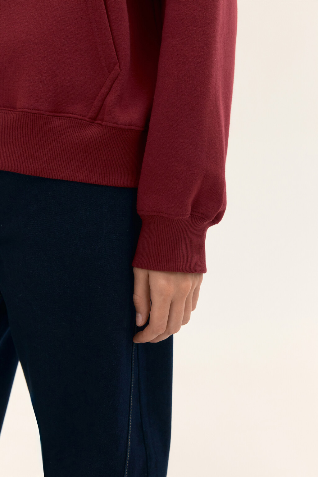 Худи-зипка из футера с воротником - цвет бордовый - 6